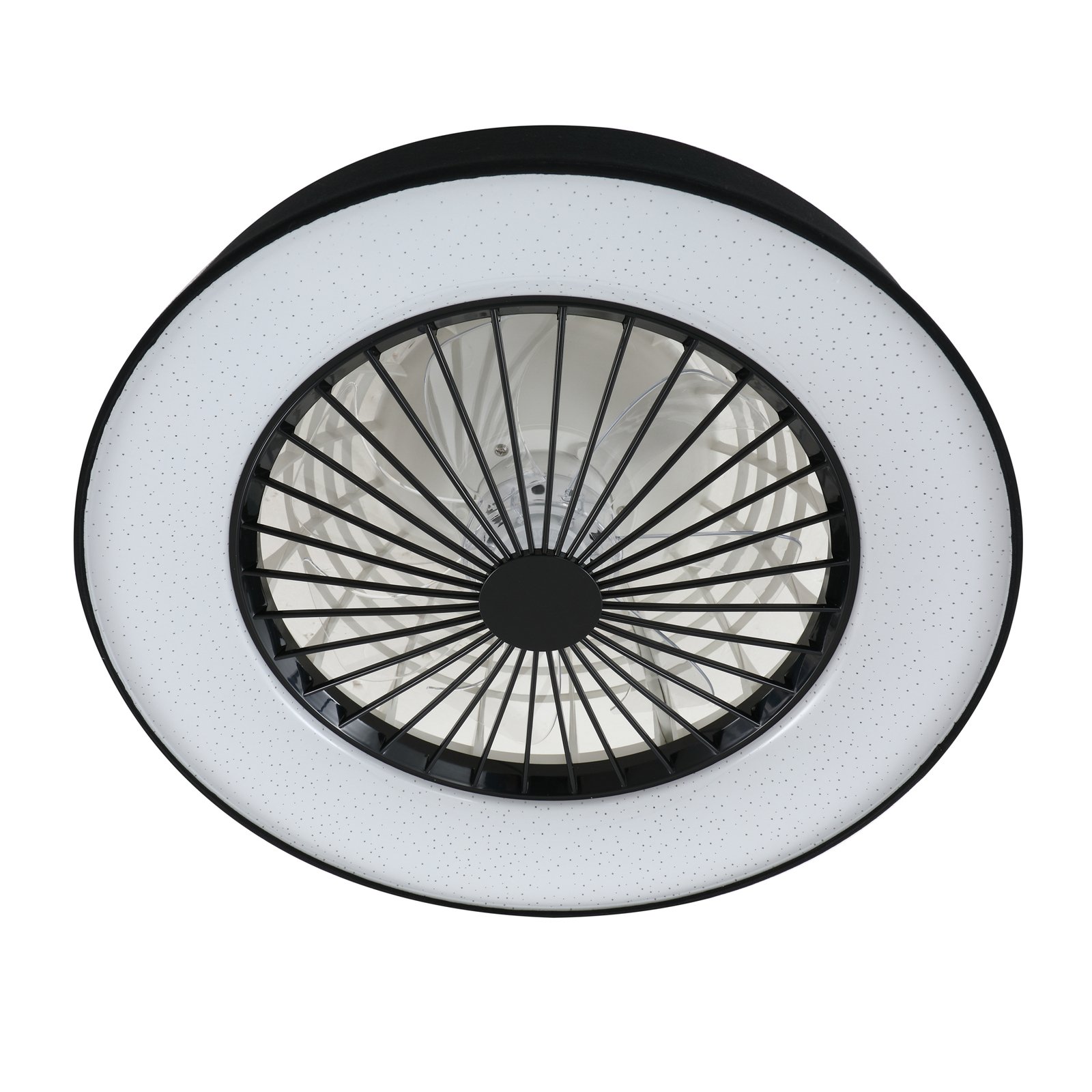"Lindby" LED lubinis ventiliatorius "Mace", juodas, tylus, Ø 47 cm
