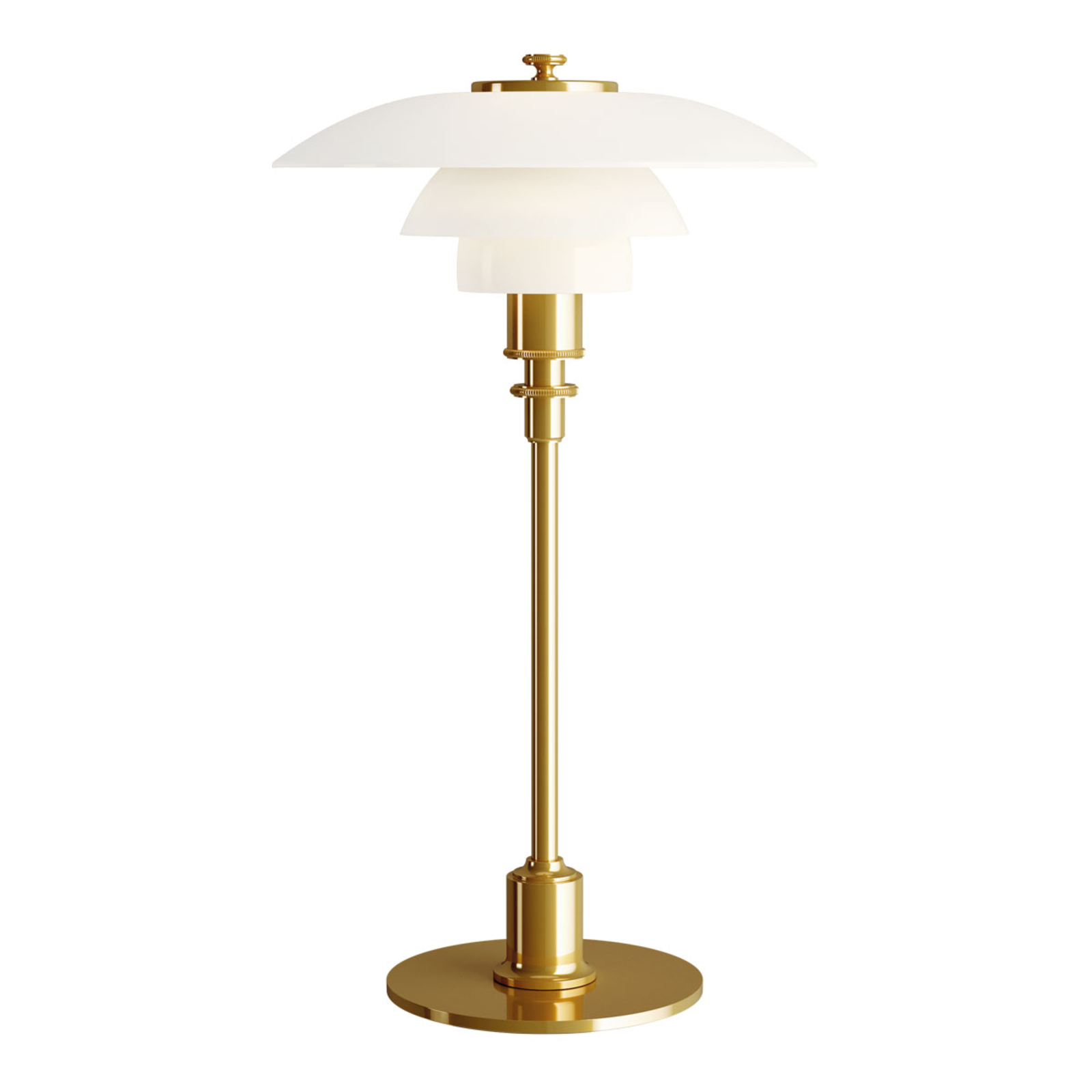Louis Poulsen PH 2/1 table lamp brass and white