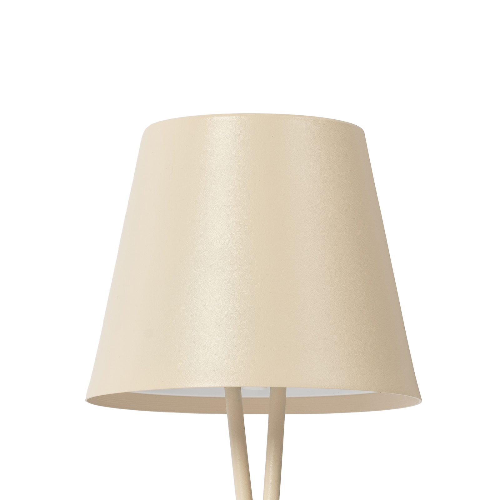 Lindby LED-es újratölthető asztali lámpa Janea, keresztezett, bézs, fém