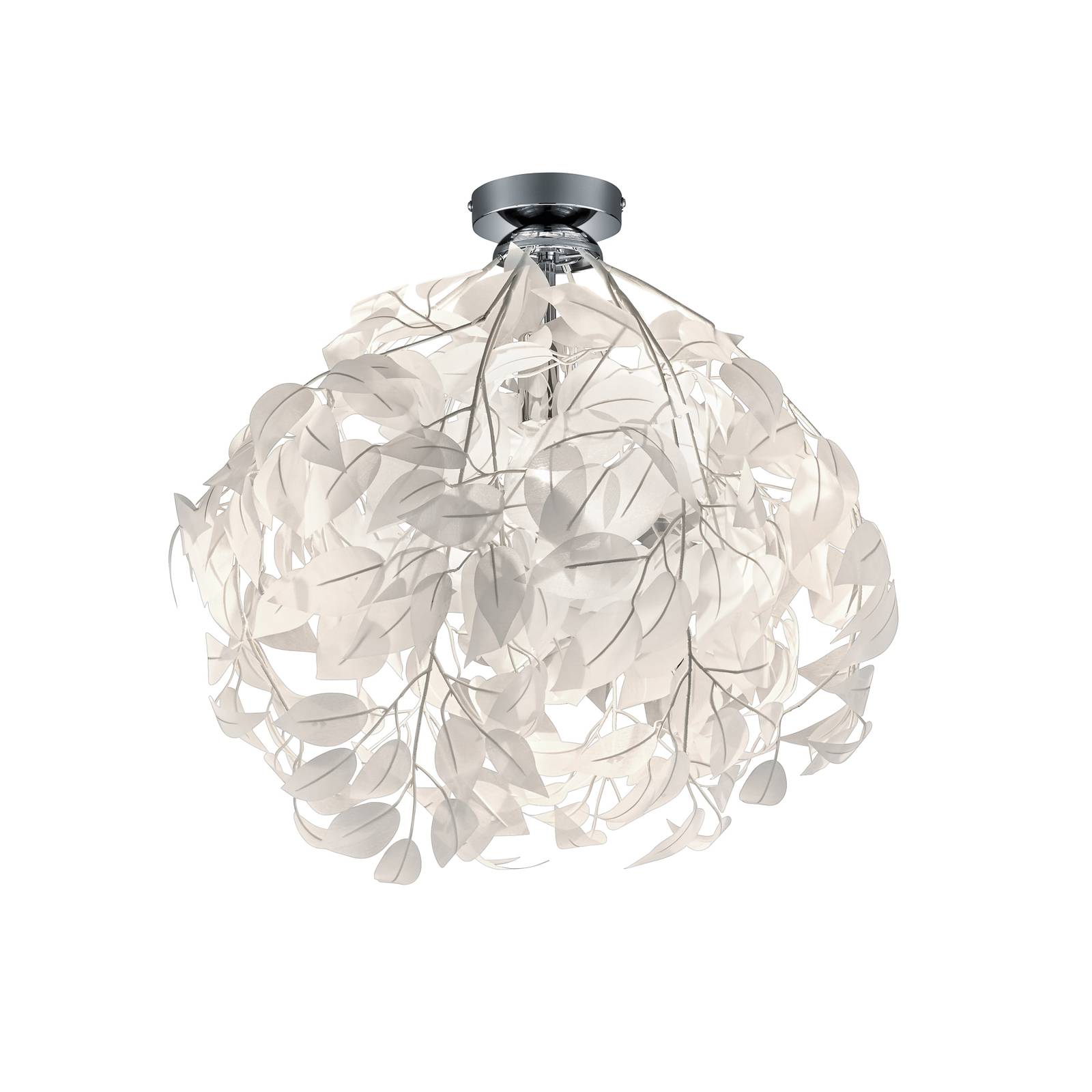 Deckenlampe Deckenleuchte Leavy chrom   weiß 1x E27 Höhe ca 58 cm Durchmesser