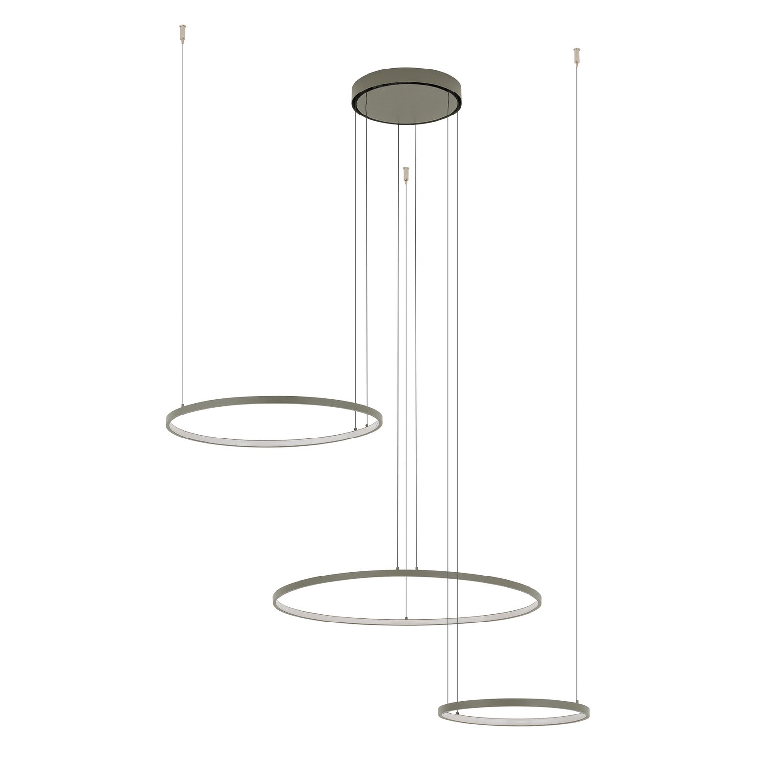 LED-Hängeleuchte CIRCOLO, olivgrün, Ø 30/45/60 cm, 3-flammig