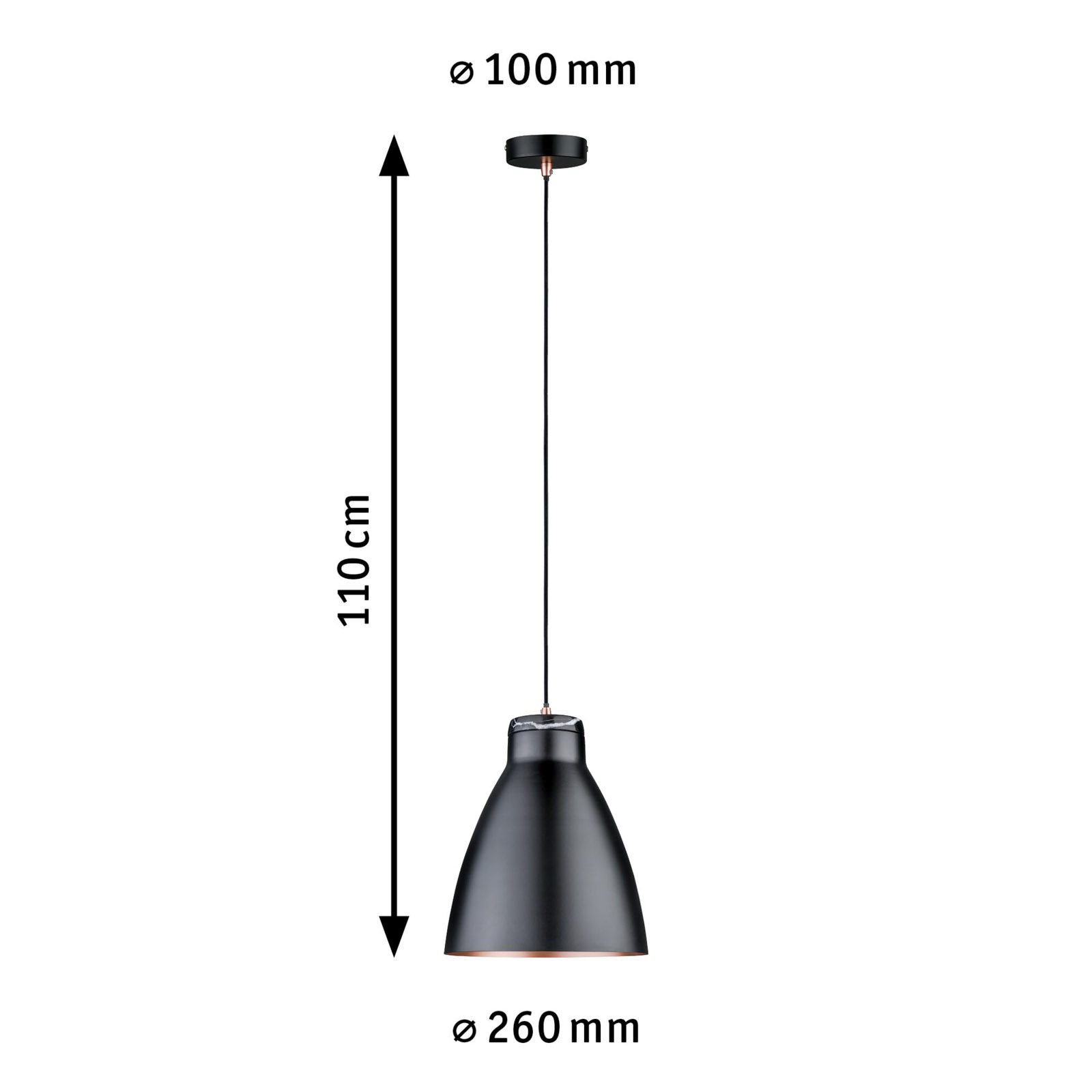 Paulmann Roald függő lámpa fekete/réz