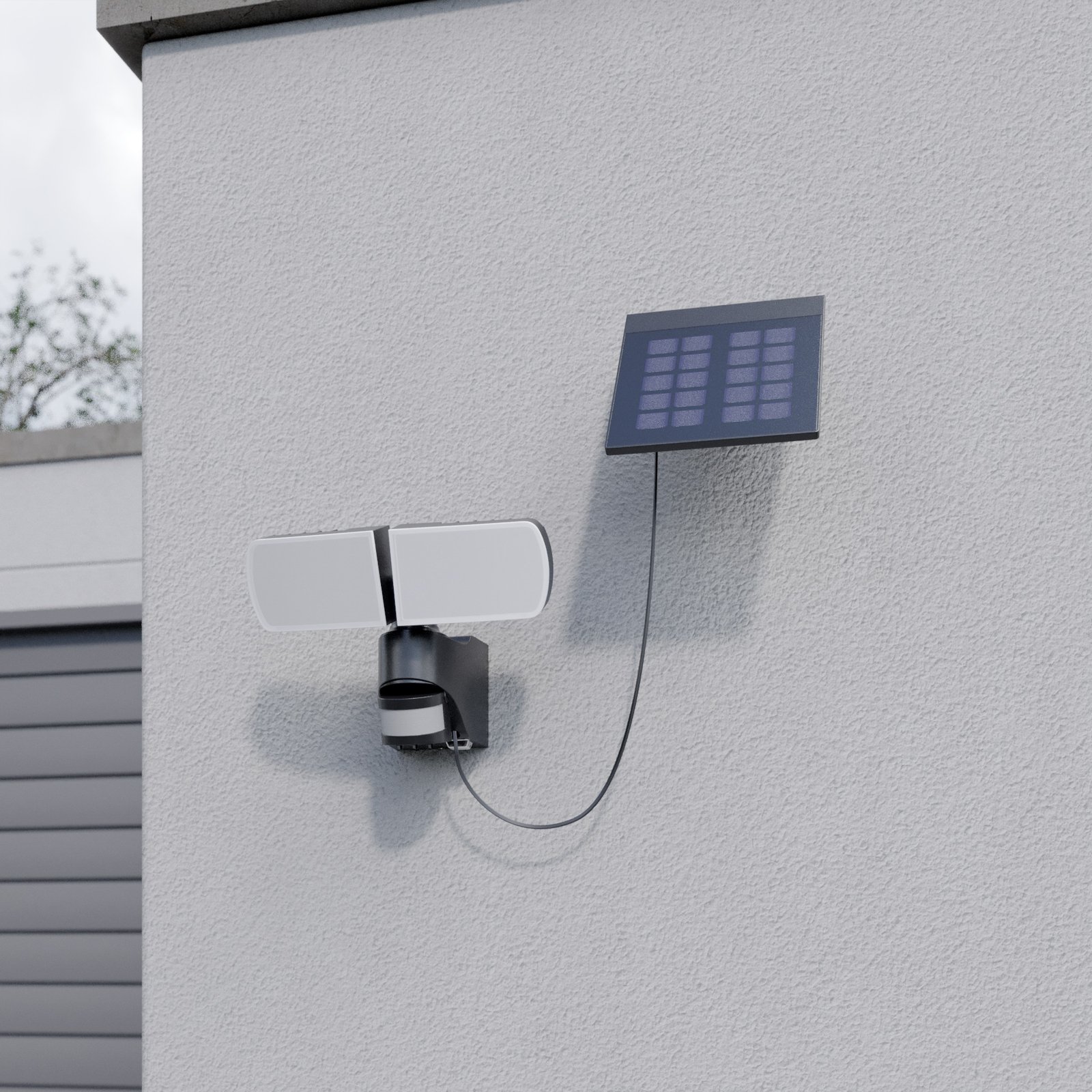 Lissano Aplique de Pared Solar w/Sensor Black - Arcchio