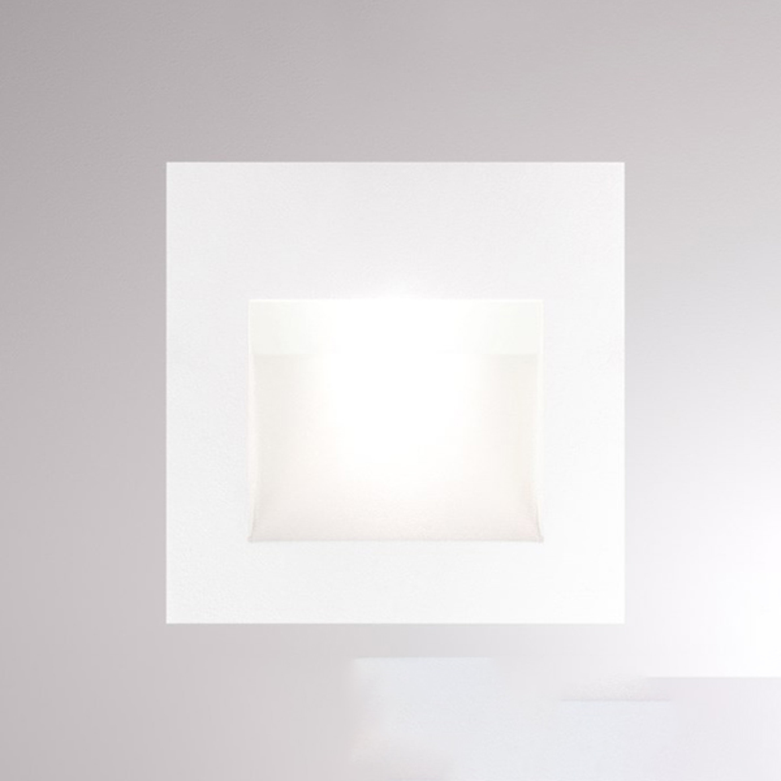 Pan LED recessed wall light, white