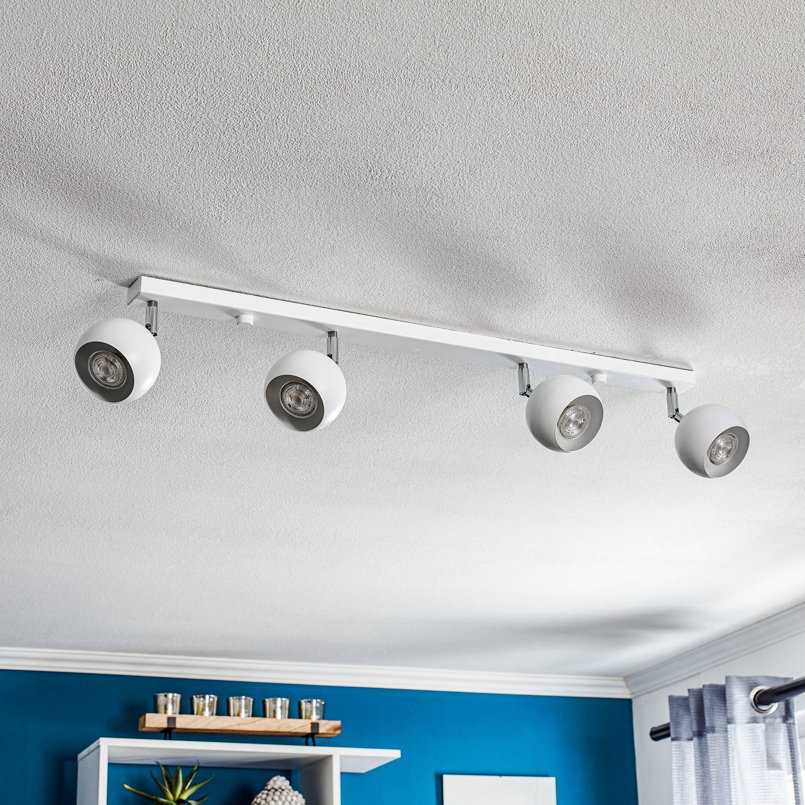 sollux lighting spot pour plafond flame, blanc, à 4 lampes long