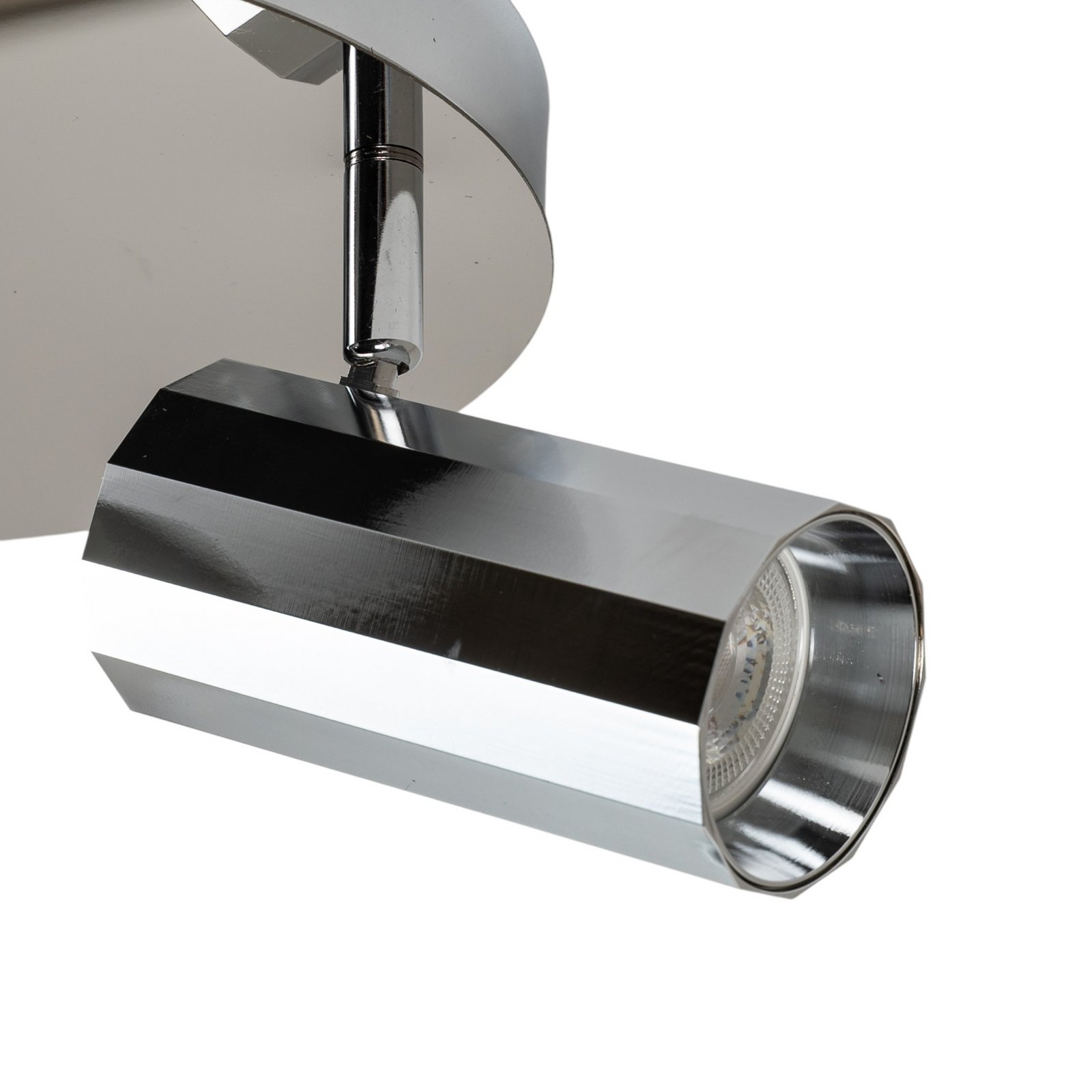 Deckenstrahler Oktano, chromfarben, Ø 35 cm, 3-flg., Metall