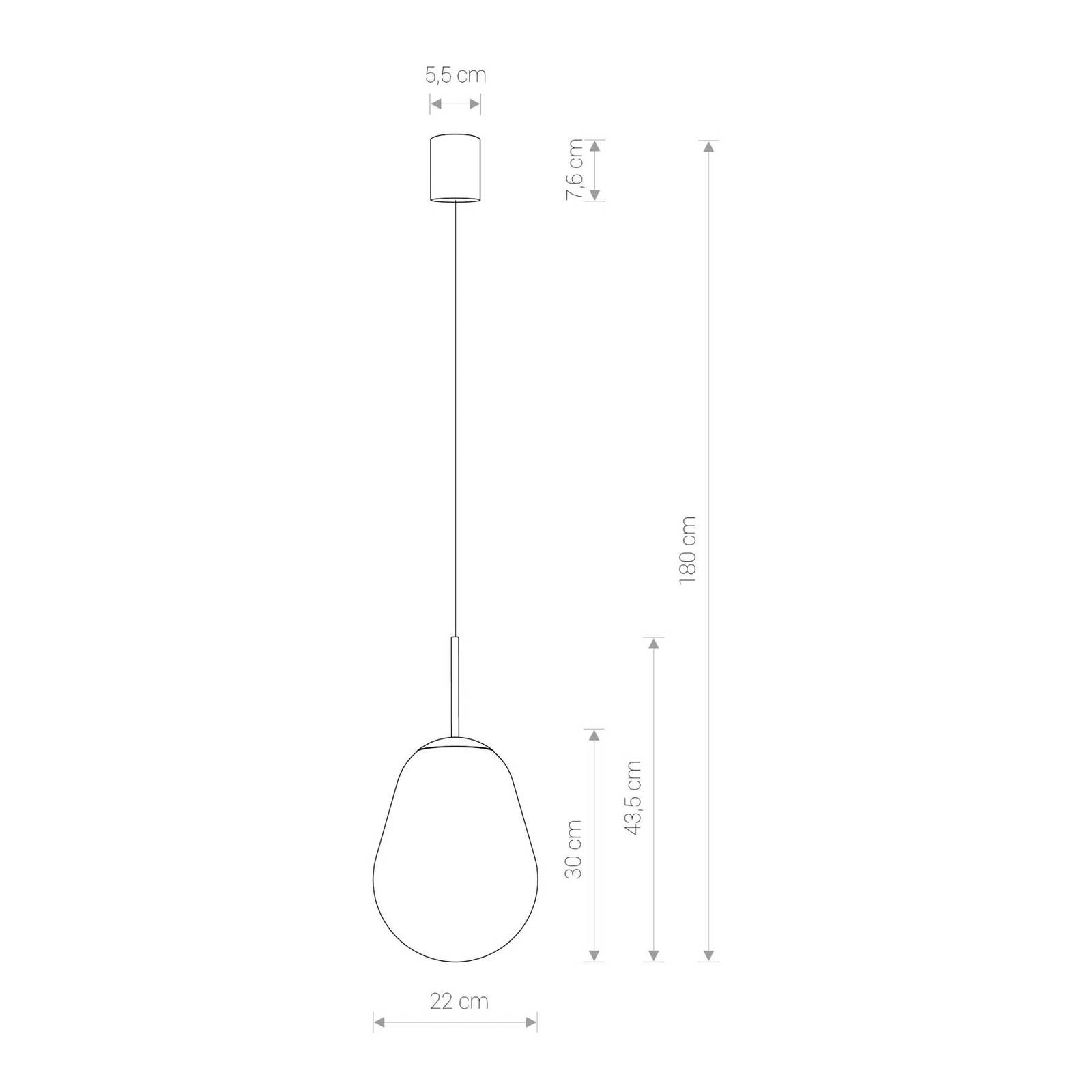 Levně Závěsná lampa Pear ze skla, mosaz/čirá, výška 30 cm