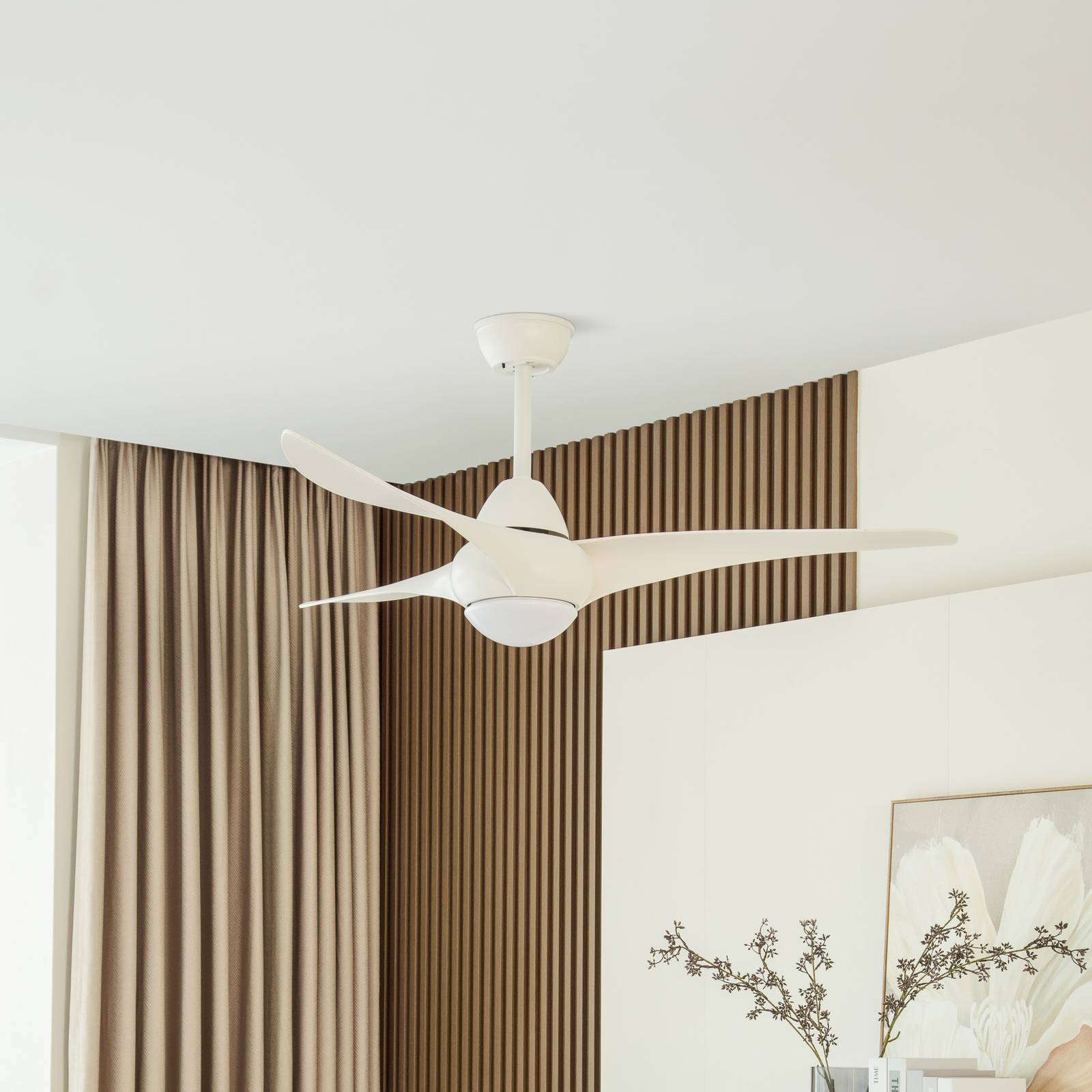 E-shop Stropný ventilátor Starluna LED Zoika, biely, tichý, Ø 115 cm