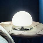 Morgana lámpara de mesa, cromada / blanca, regulador táctil, 3.000 K