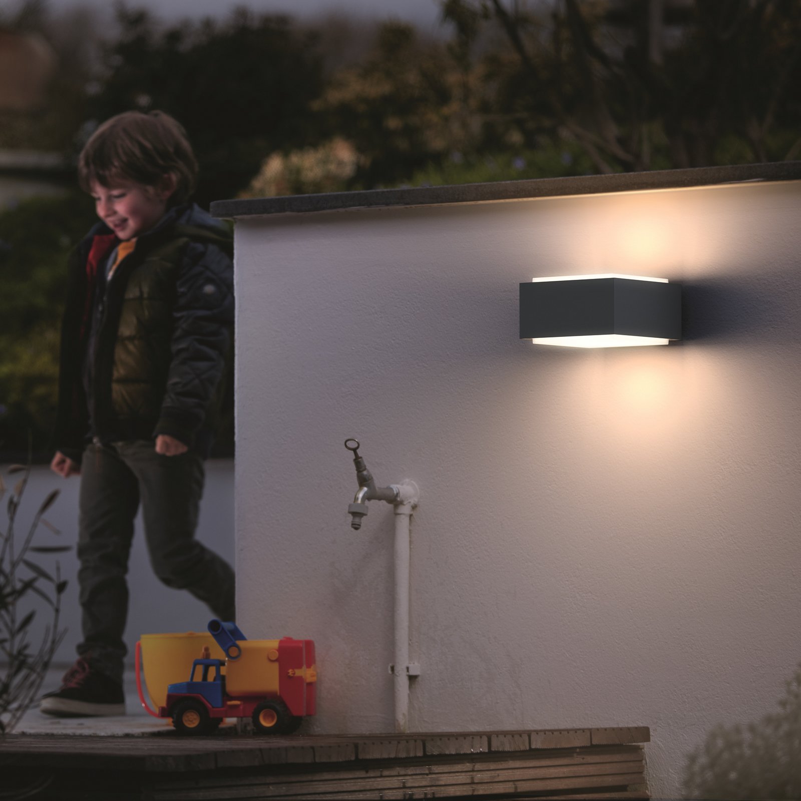 Philips външна лампа за стена Hedgehog, антрацит, комплект от 2 броя