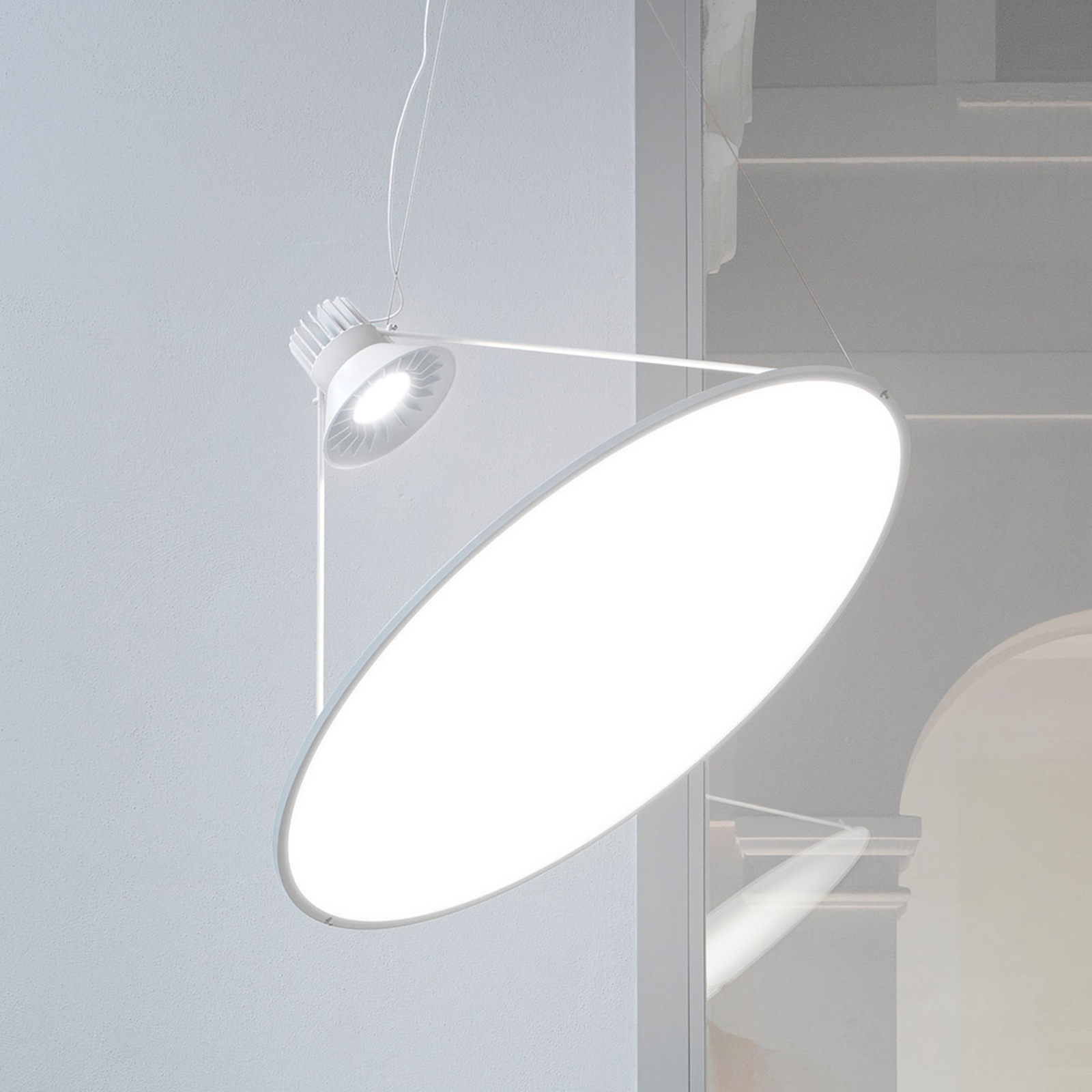 Luceplan Amisol LED κρεμαστό φωτιστικό Ø 75cm οπαλ λευκό