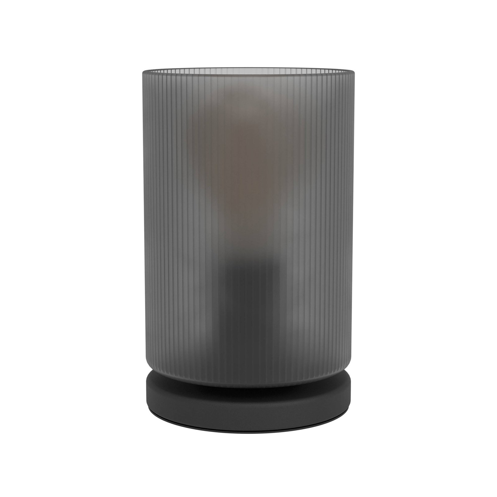 Tischlampe Colomera, Höhe 19,5 cm, schwarz/grau, Glas