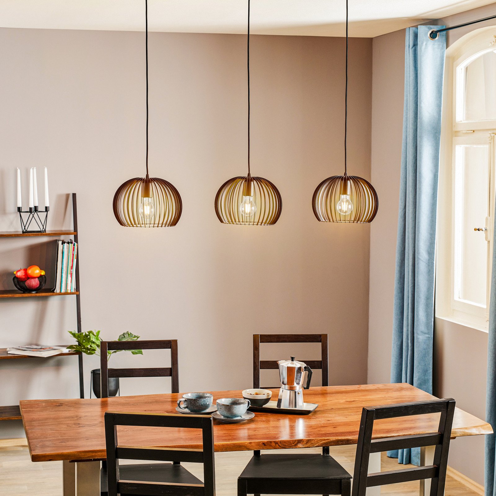 TEMAR LIGHTING Lampă suspendată Larus din oțel negru cu 3 becuri - Camera de zi / sufragerie - Modern - Metal