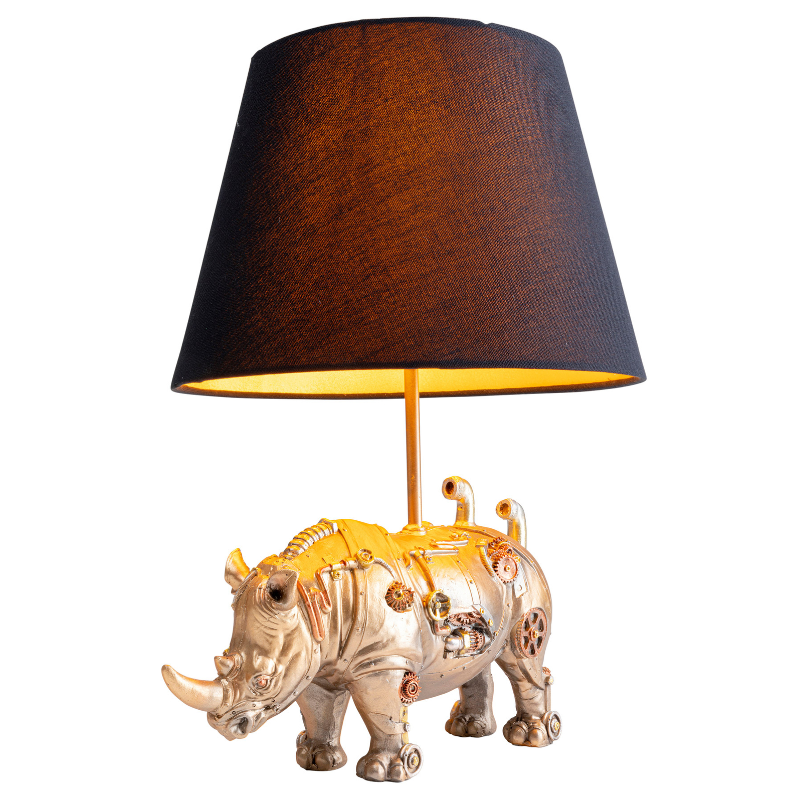 KARE Animal Rhino bordlampe med tekstilskjerm