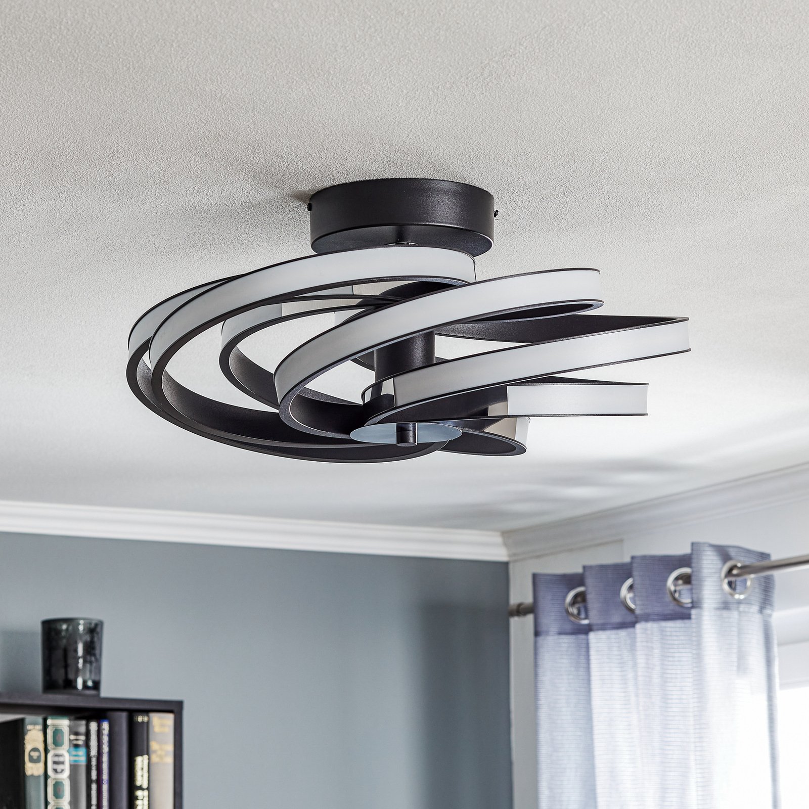 Zoya - moderne LED plafondlamp, zwart