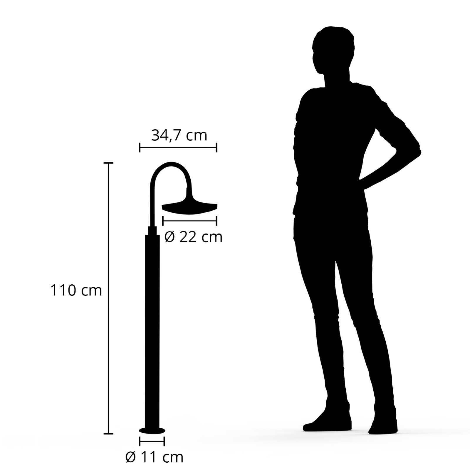 Arcchio Fineria lampione LED di alluminio