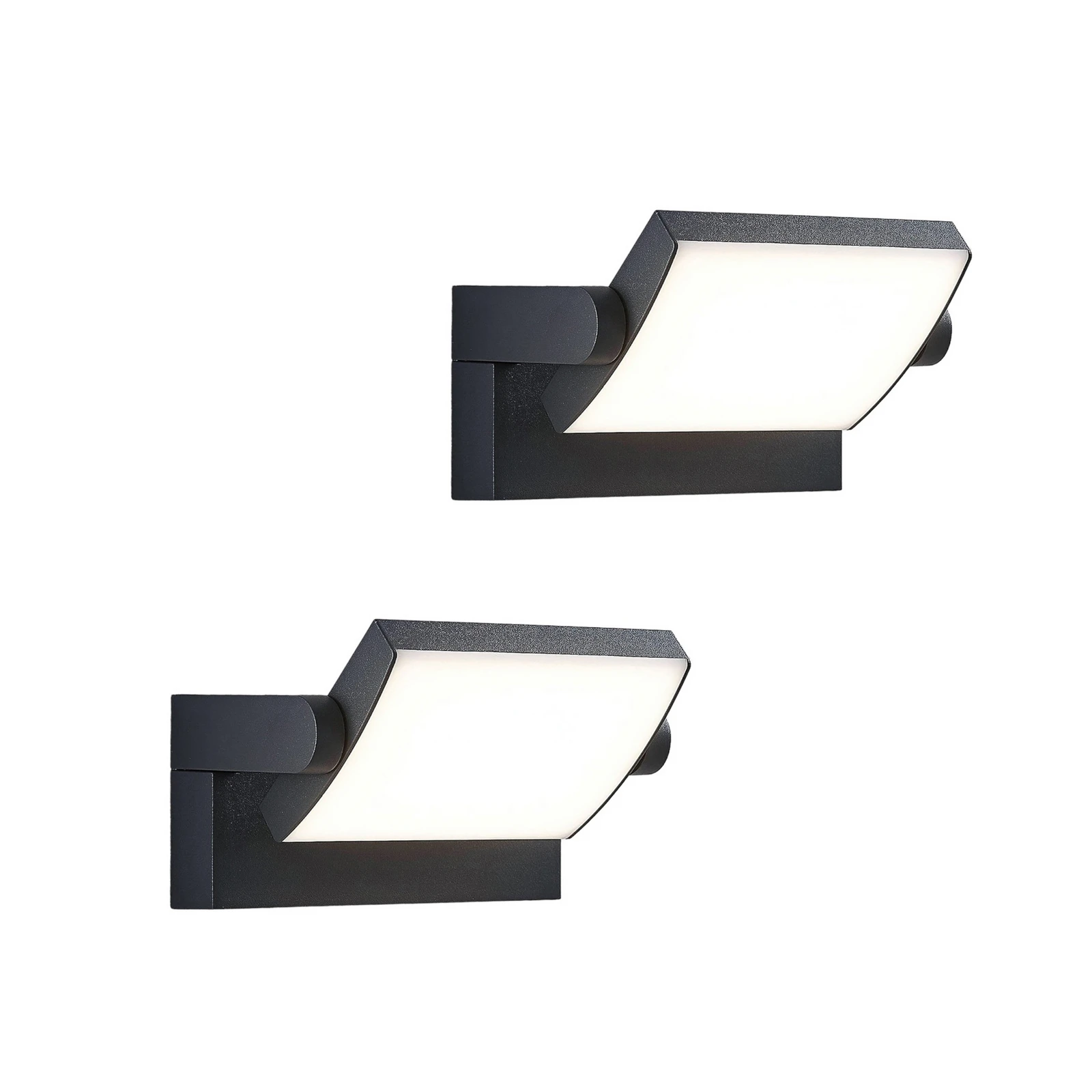 Lindby LED-Außenwandleuchte Sherin, 2er-Set, drehbar