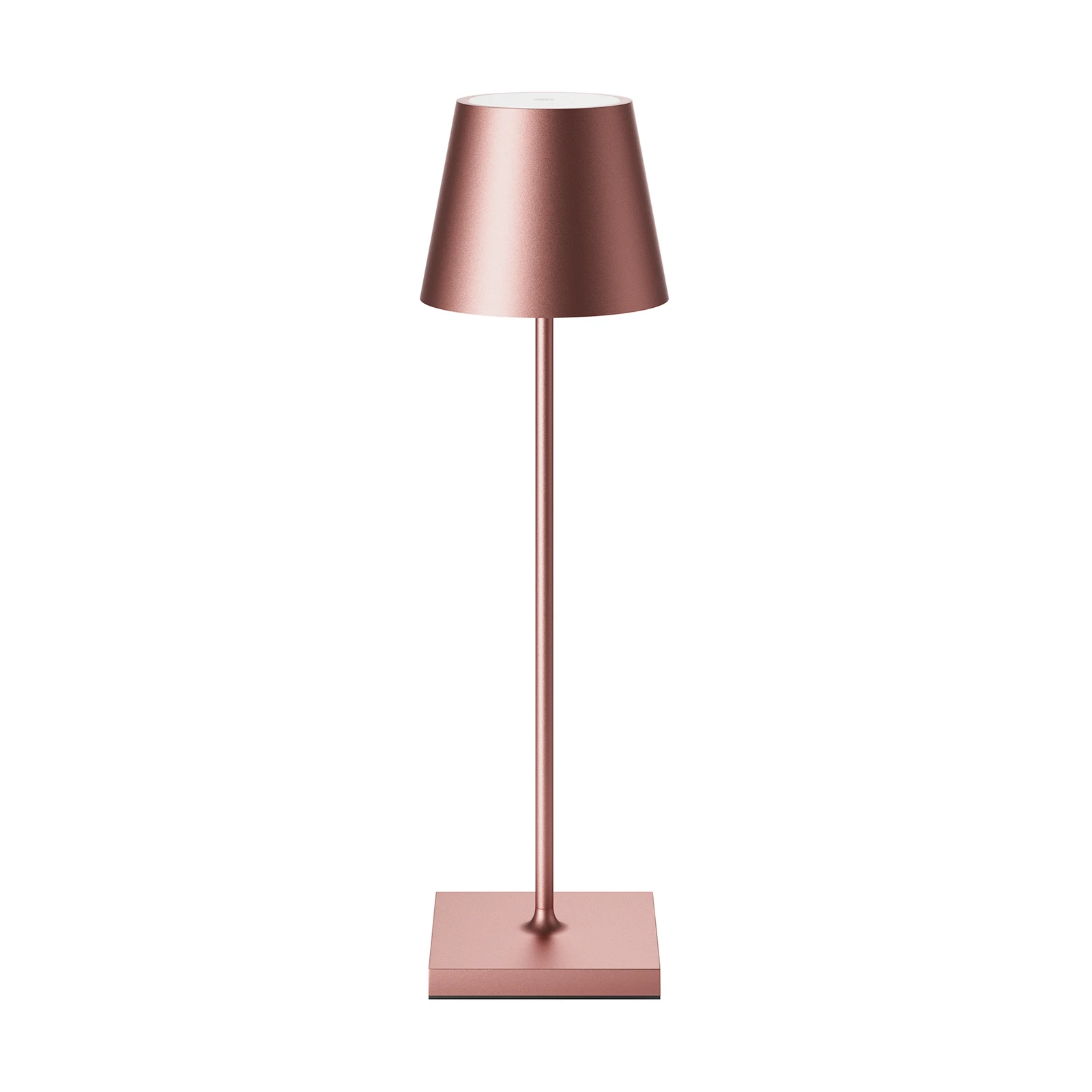 LED-Akkutischlampe Nuindie, USB-C, rosegold, IP54, dimmbar