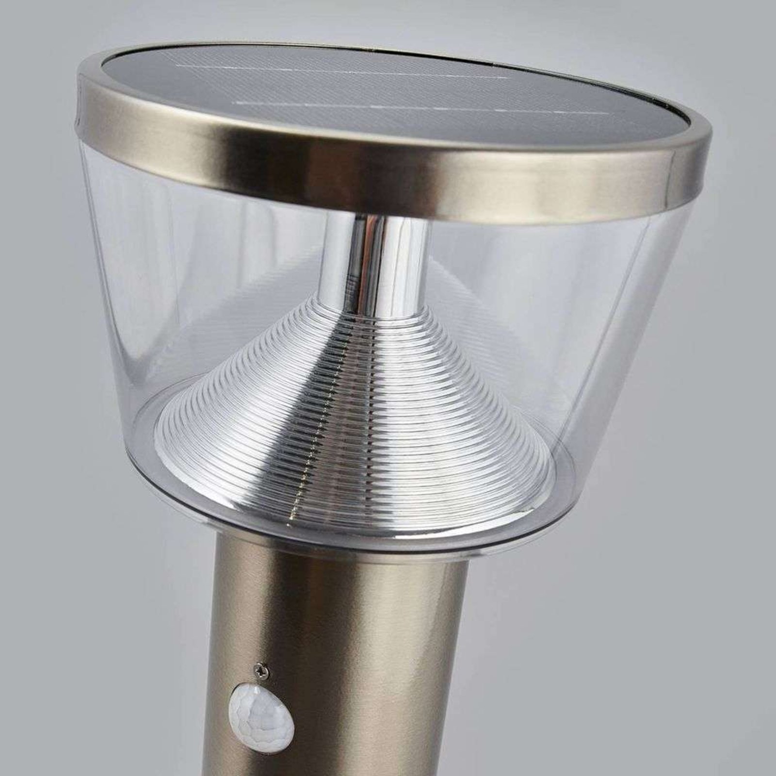 Antje LED Aurinkokenno Puutarhavalaisin w/Sensor Stainless Steel - Lindby
