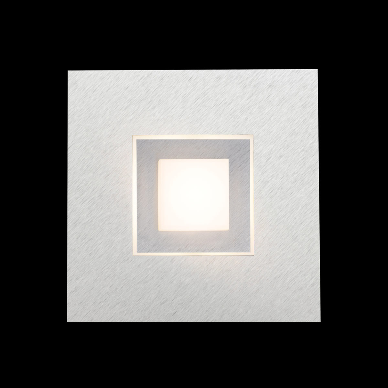 Grossmann GROSSMANN Karree LED wall light, titanium, for Living / Dining Room, aluminium, acrylic, 6.4 W, energy efficiency: A+, W: 20 cm, H: 20 cm