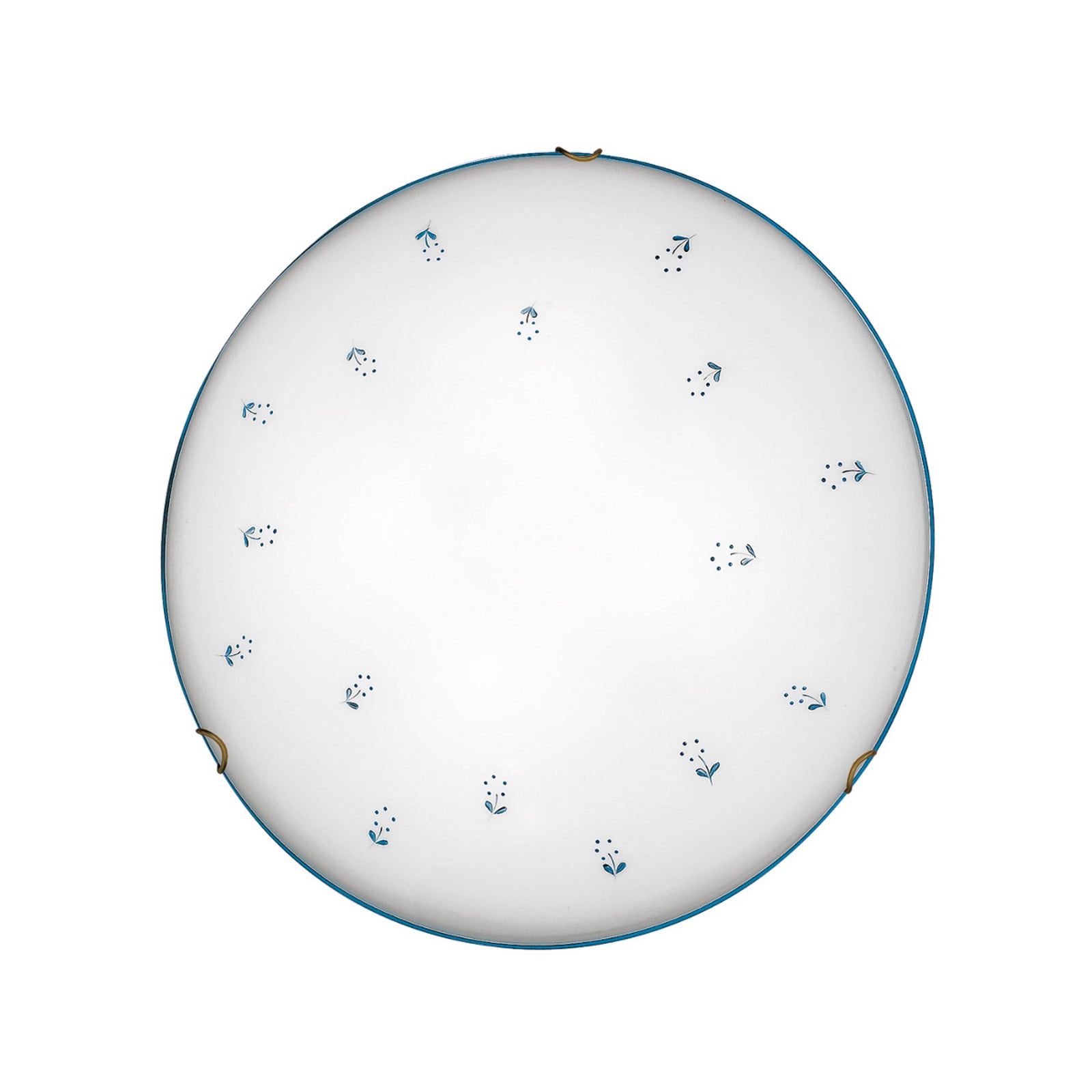 austrolux Kolarz plafonieră Nonna Ø 50 cm flori împrăștiate albastru sticlă - Camera de zi / sufragerie - Casă de țară / Rustic - alb albastru