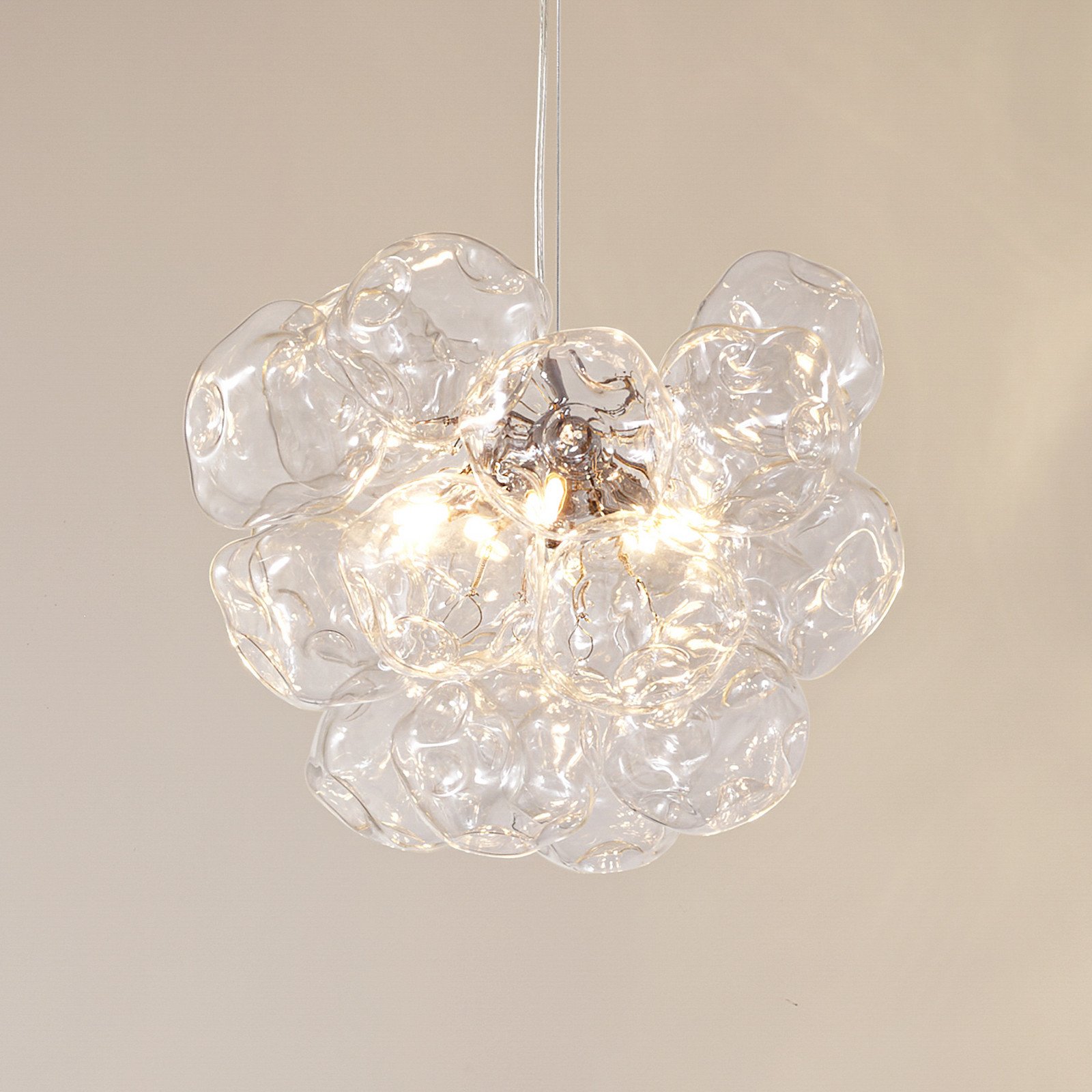 Lucande lampă suspendată Diborah transparentă Ø 43 cm sticlă G9 - Camera de zi / sufragerie - Design - transparent crom