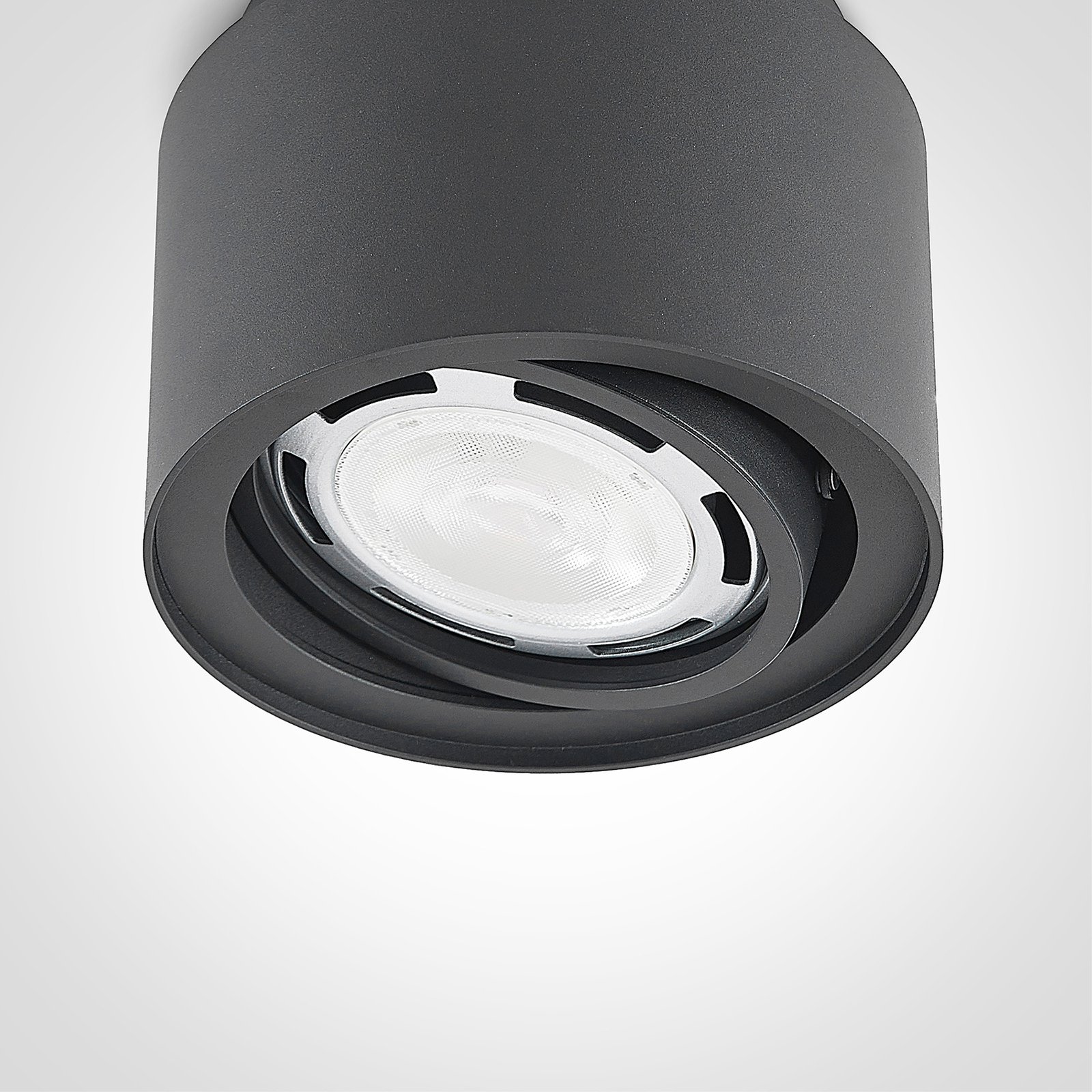 Arcchio Talima ceiling lamp, round, black, aluminium, set of 3