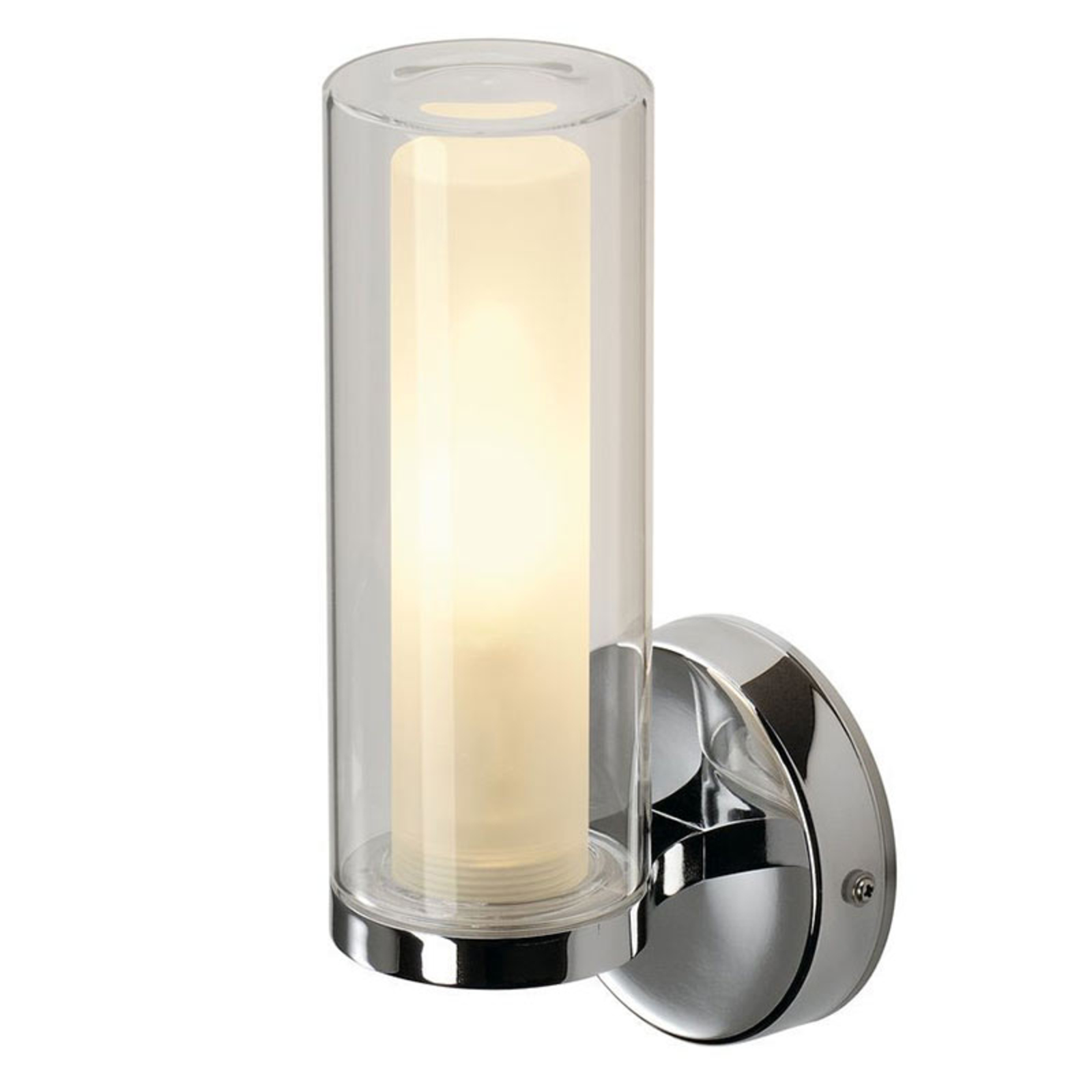 SLV WL 106 wall light, IP44, one-bulb, for Bathroom, aluminium, glass, E14, 40 W, energy efficiency: A++, W: 9.5 cm, H: 23.5 cm