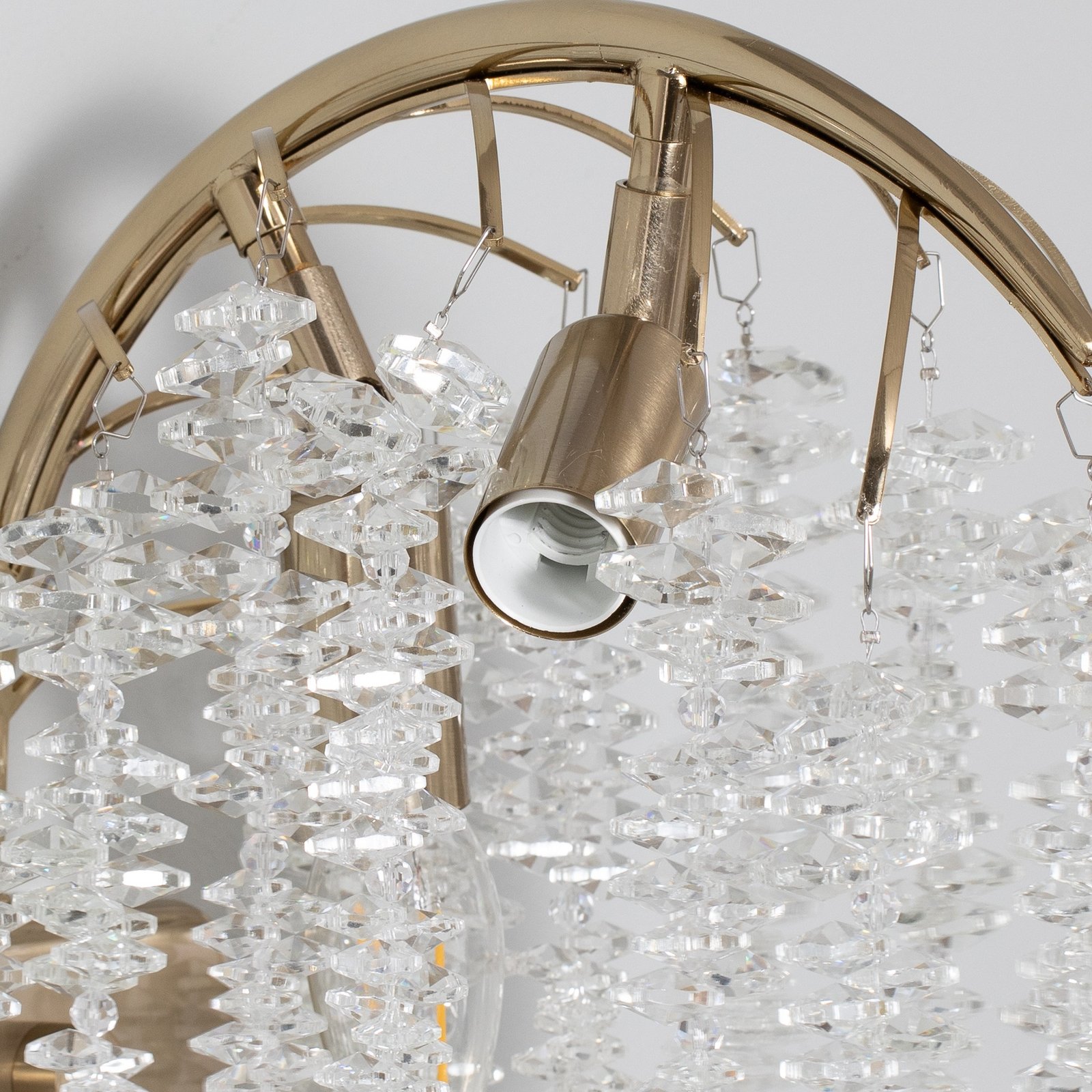 Wandlampe Grape, messing antik, Höhe 42 cm, Glas, 2-flammig