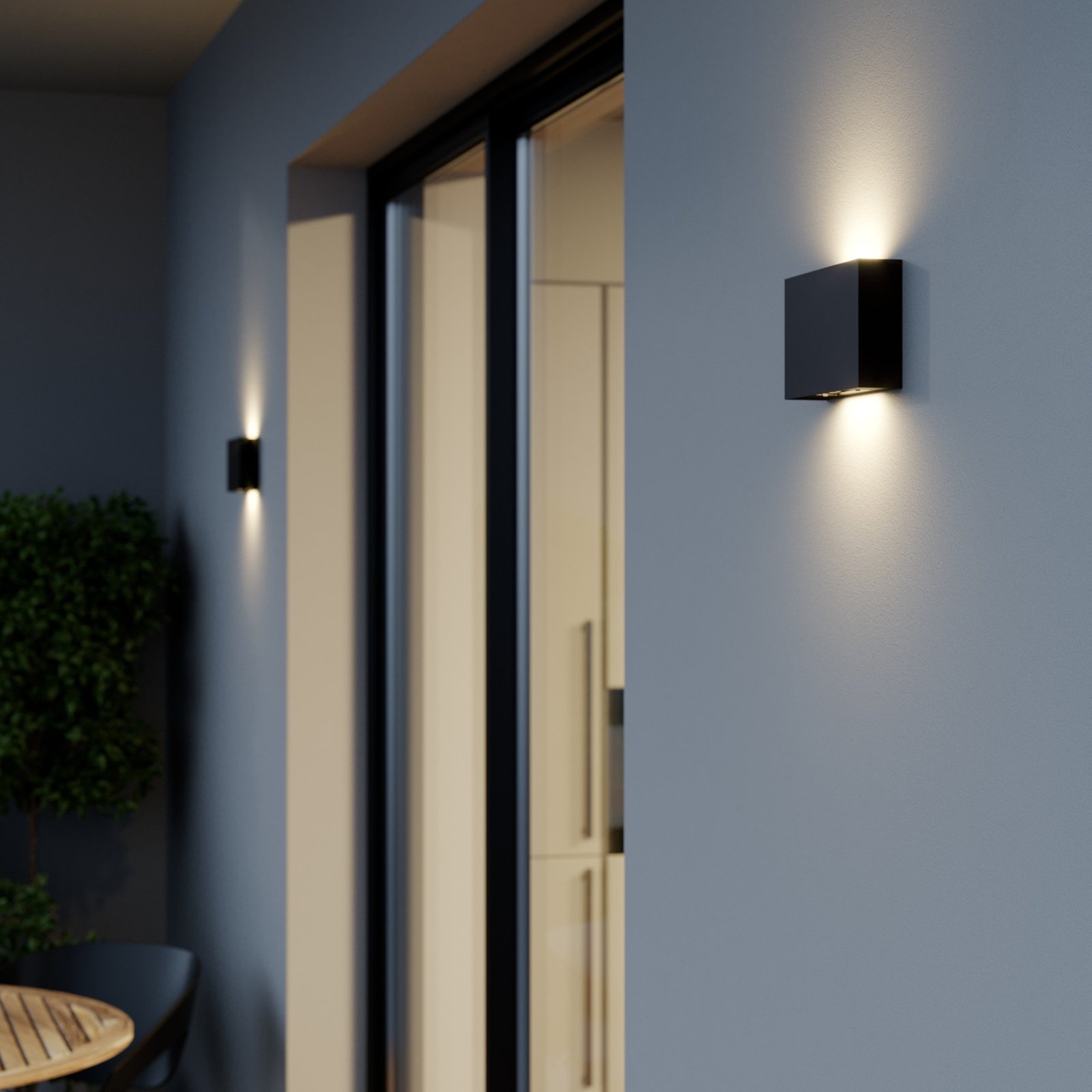Isalie LED outdoor wall light in dark grey