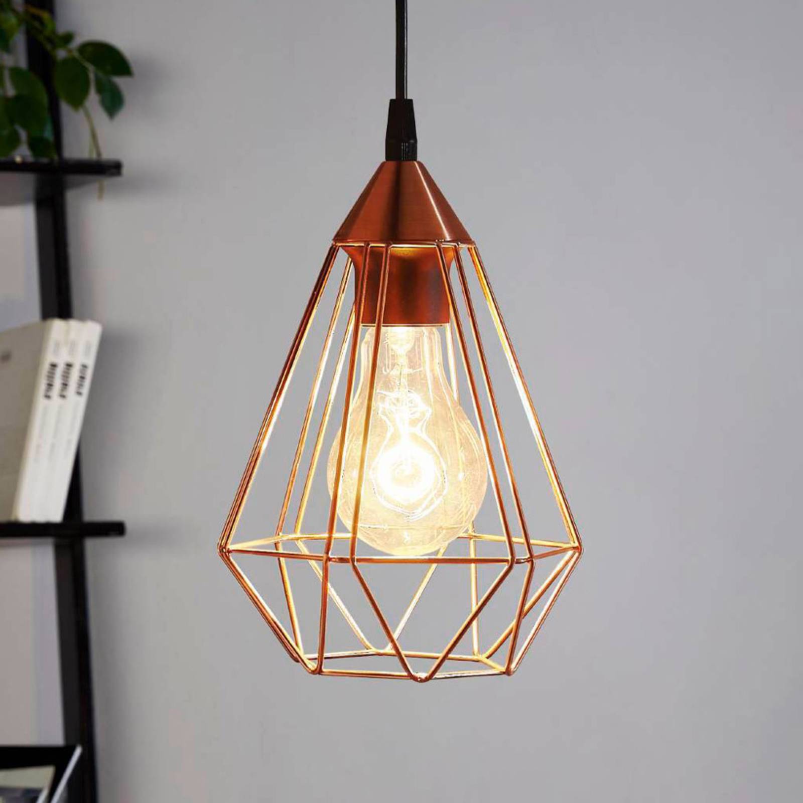 Photos - Chandelier / Lamp EGLO Tarbes pendant lamp, one-bulb 17.5 cm copper 