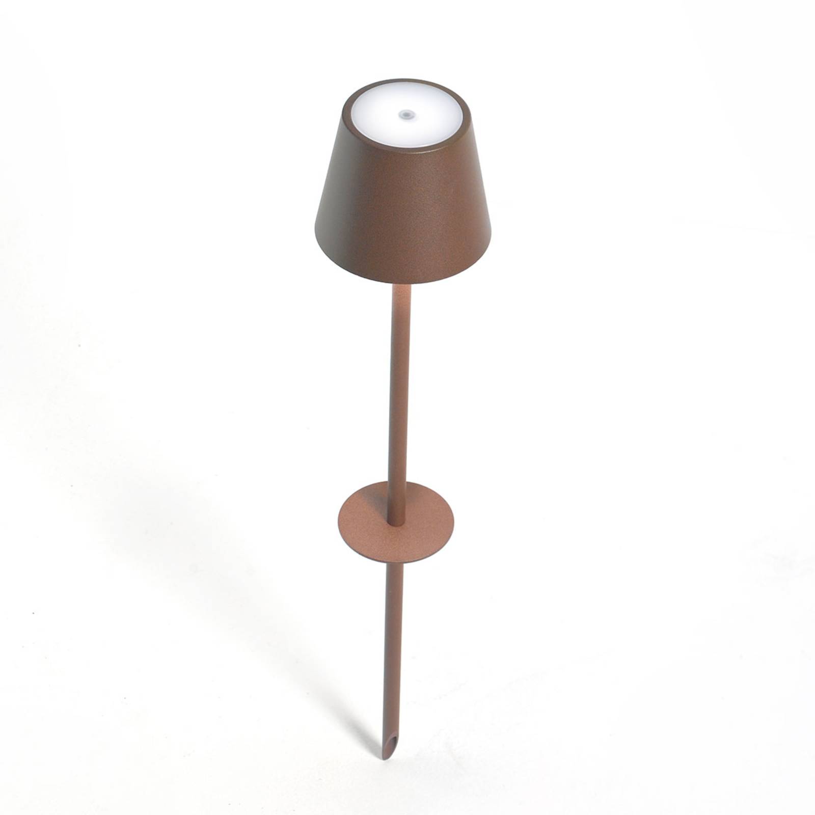 Ailati Poldina LED ground spike light battery, corten, for Living / Dining Room, aluminium, plastic, 2.2 W, H: 35 cm