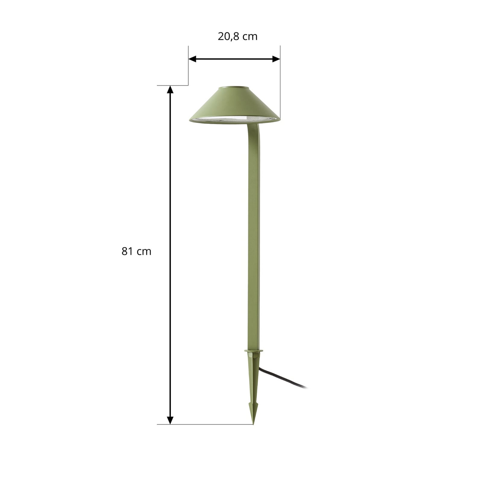 Capelo LED podna svjetiljka, svijetlozelena, visina 78 cm, IP65 - Lindby