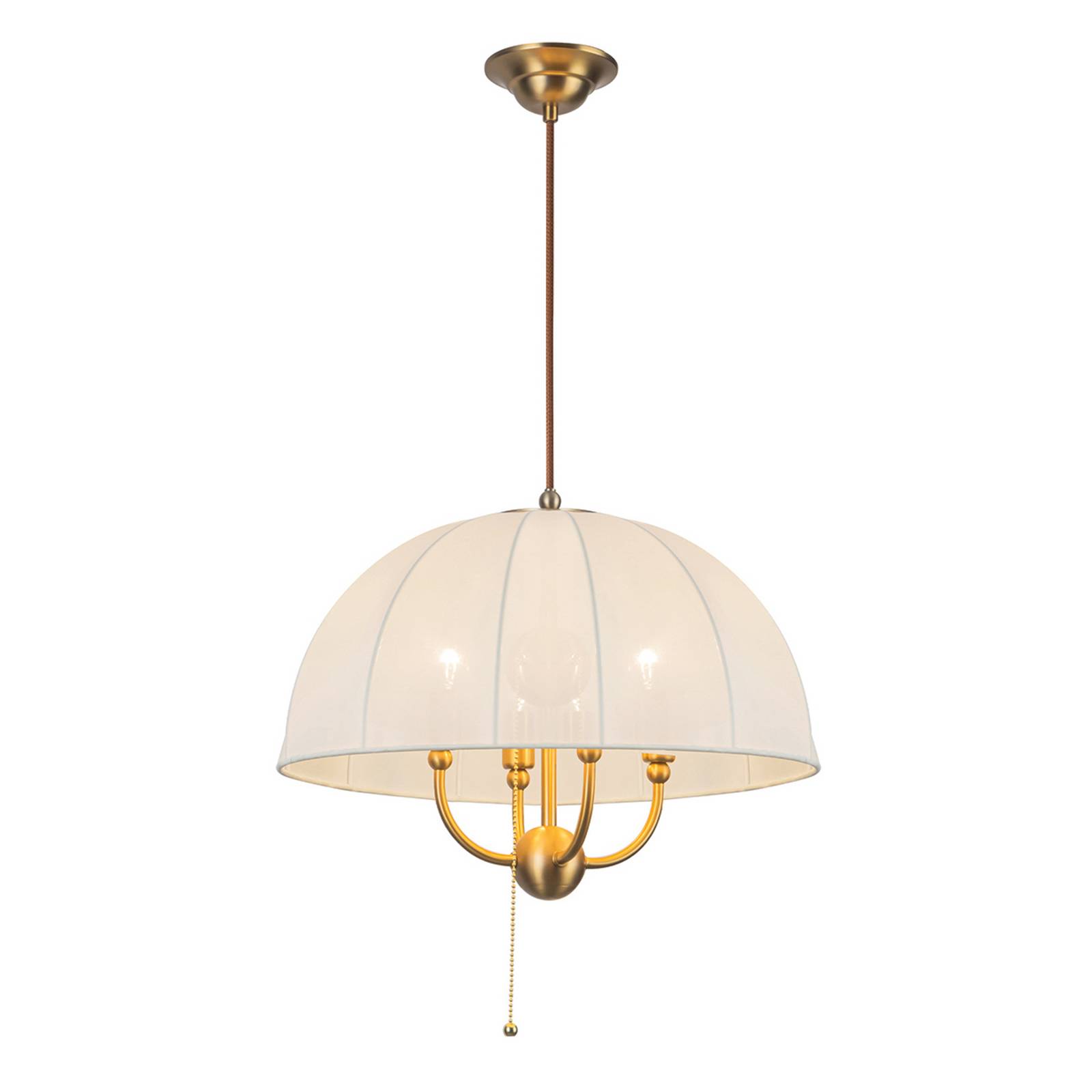 Hängelampe Crosby, beige/gold, Ø 46 cm Textil/Metall 4 x E14