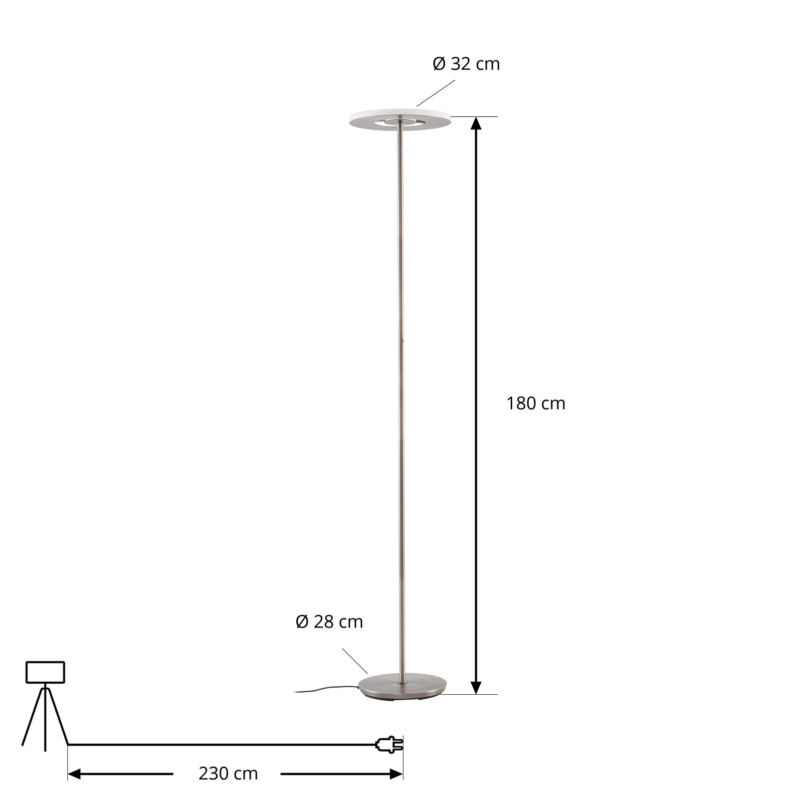 Lucande LED vloerlamp Raymond, titaniumkleurig, CCT, dimbaar