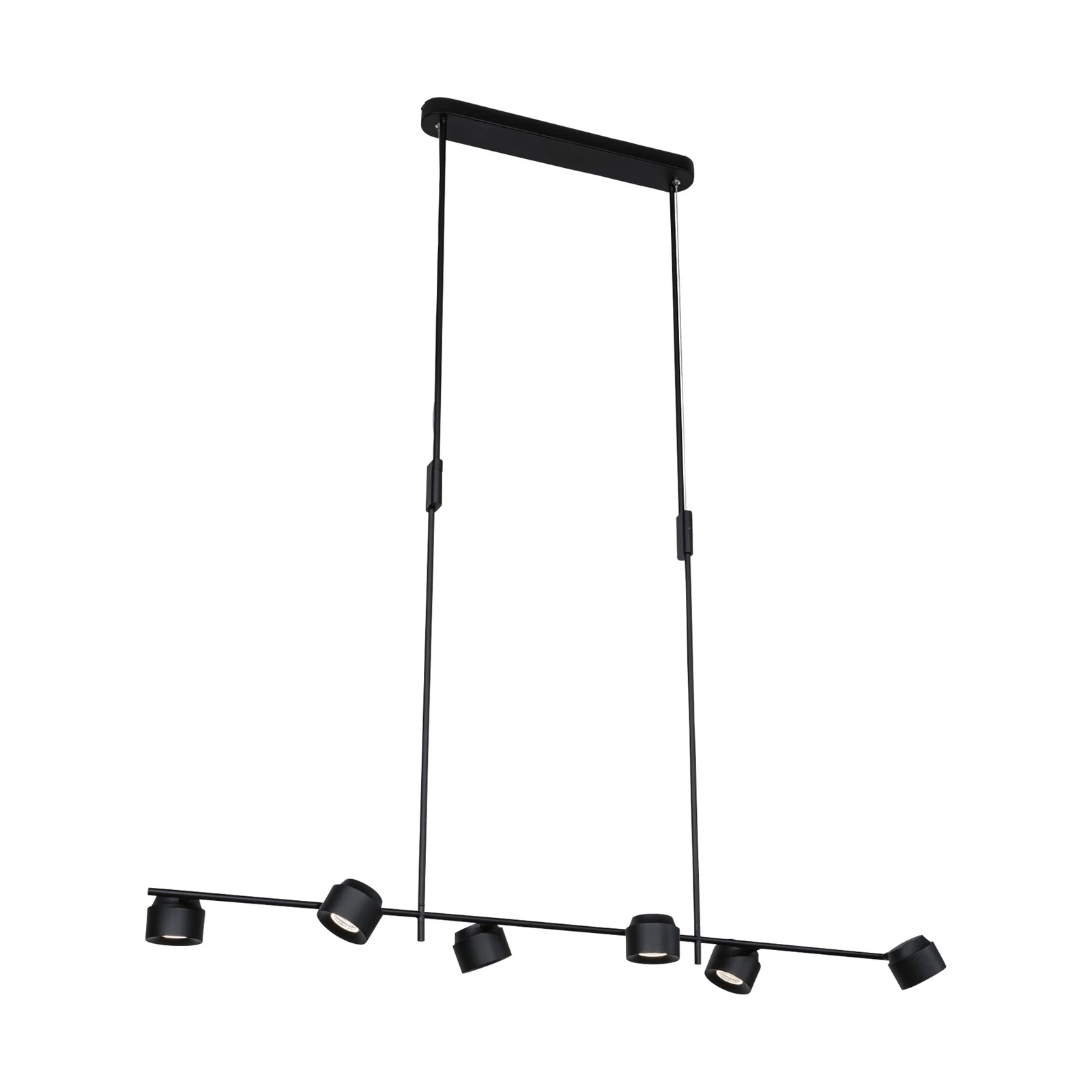 Paulmann LED-Hängeleuchte Puric Pane, schwarz, 6-flg., smart