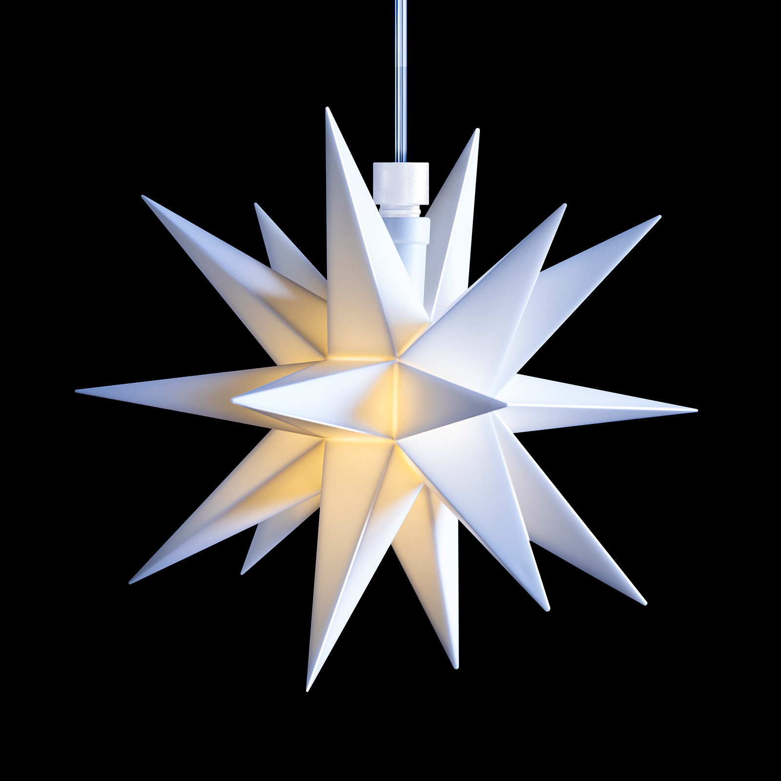 Belső dekoráció - 18 ágú csillag Ø 12 cm fehér