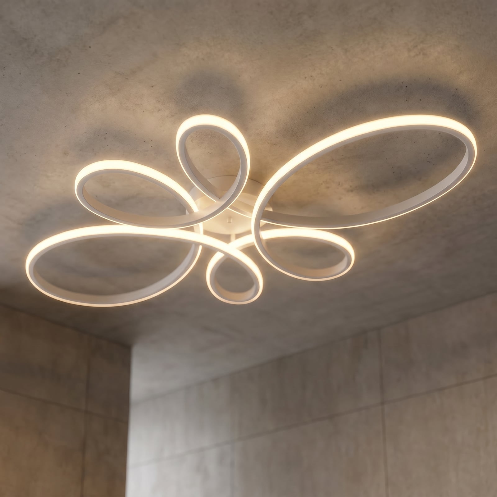 LED-Deckenleuchte Fly, weiß matt, 4.000 K, 83 cm x 45 cm