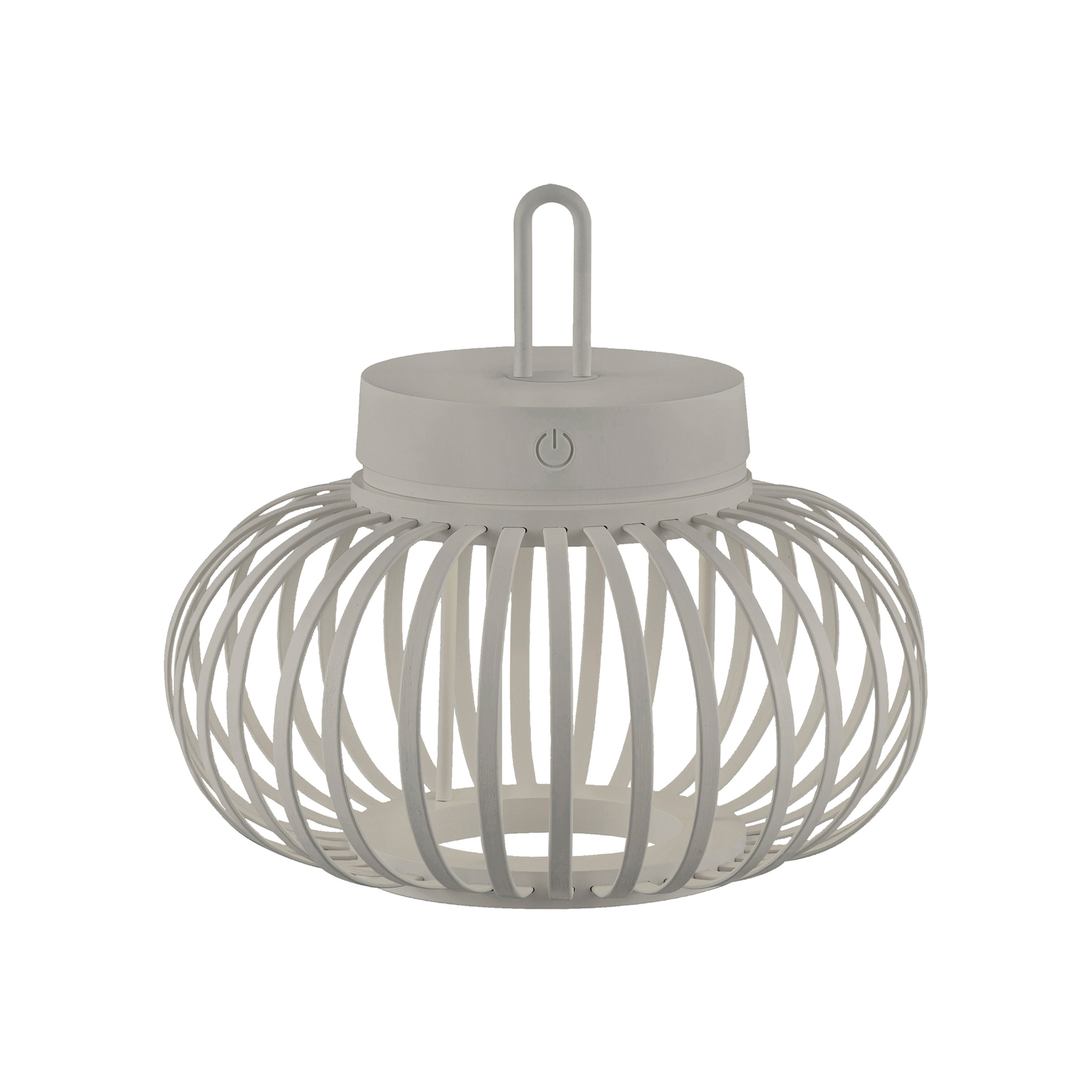 JUST LIGHT. LED-Akku-Tischlampe Akuba grau-beige 22cm Bambus