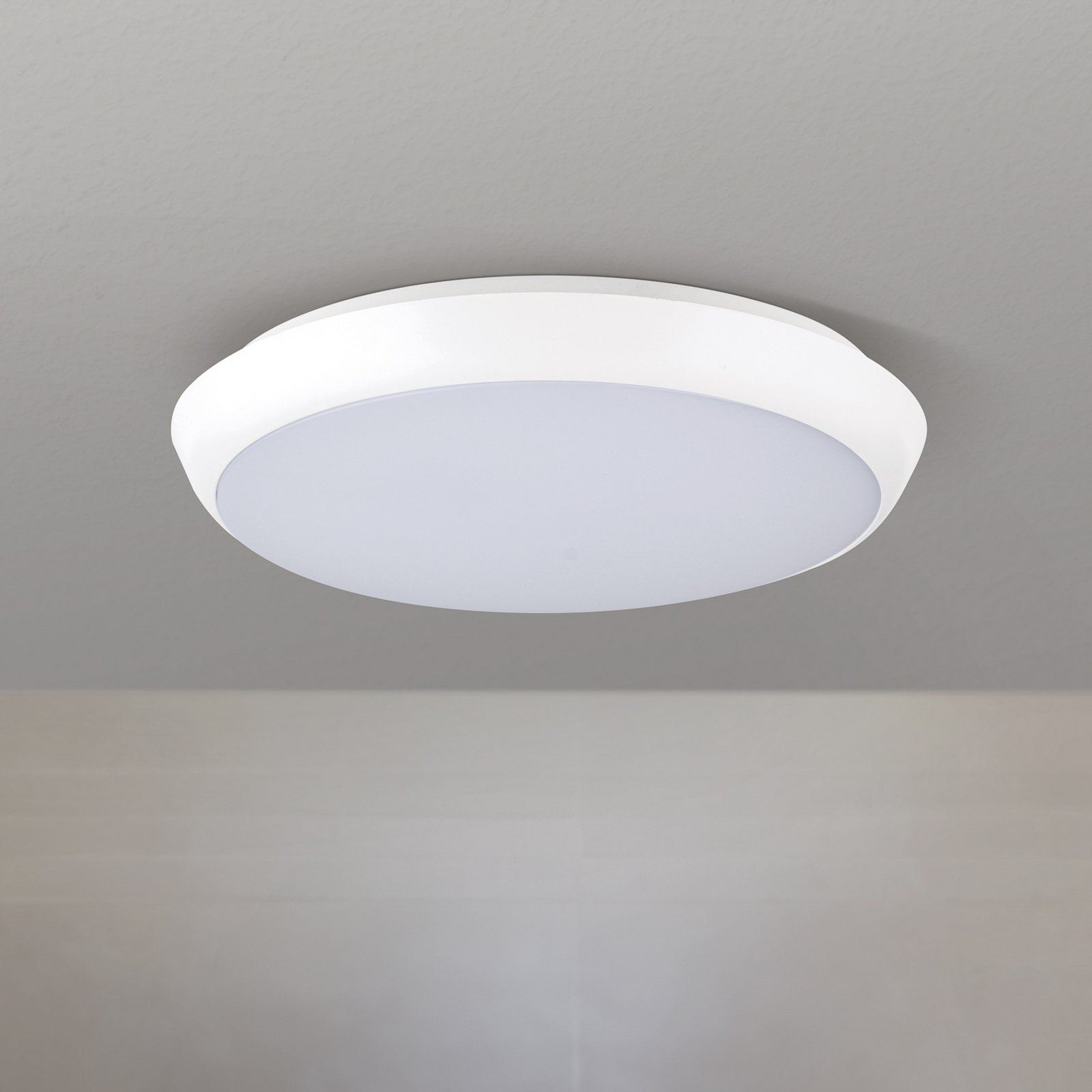 Maggy LED plafondlamp, Ø 25 cm, wit, CCT, IP65, decoratieve ringen