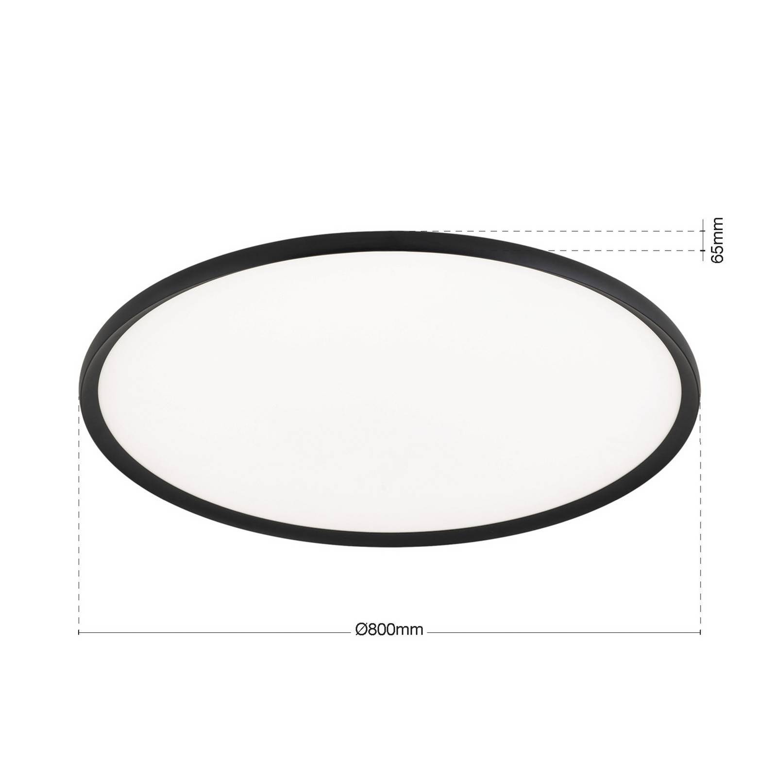 LED-Deckenlampe Kant, Ø 80 cm schwarz, CCT Metall/Kunststoff günstig online kaufen