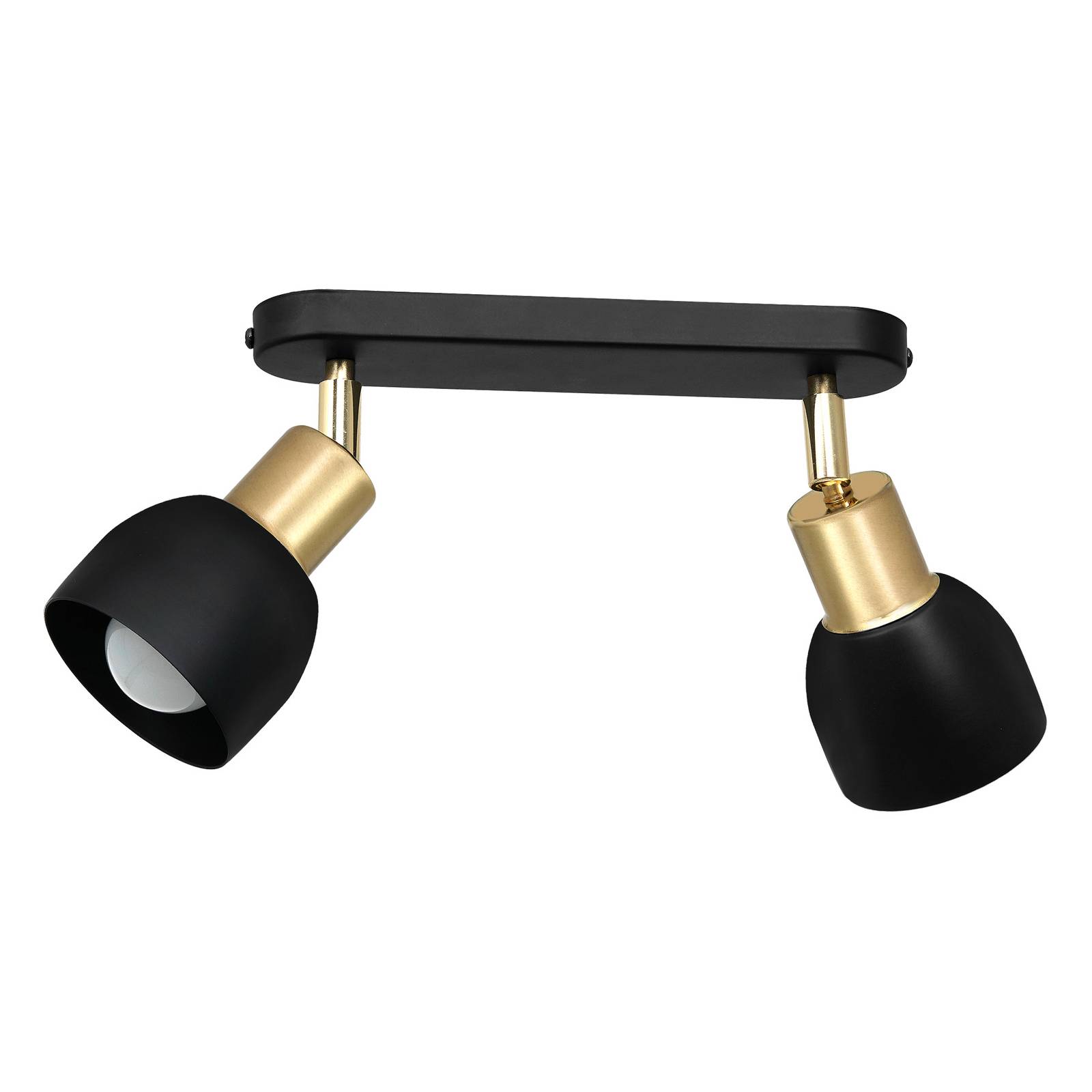 Takspotlight Frano, 2 lampor, svart/guld