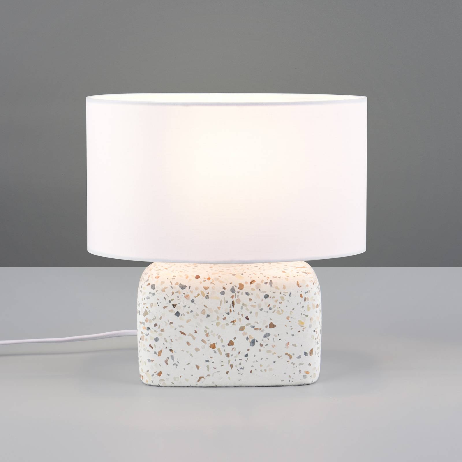 Trio Lighting Tafellamp Livare, hoogte 24 cm, wit/kleurrijk, beton/stof