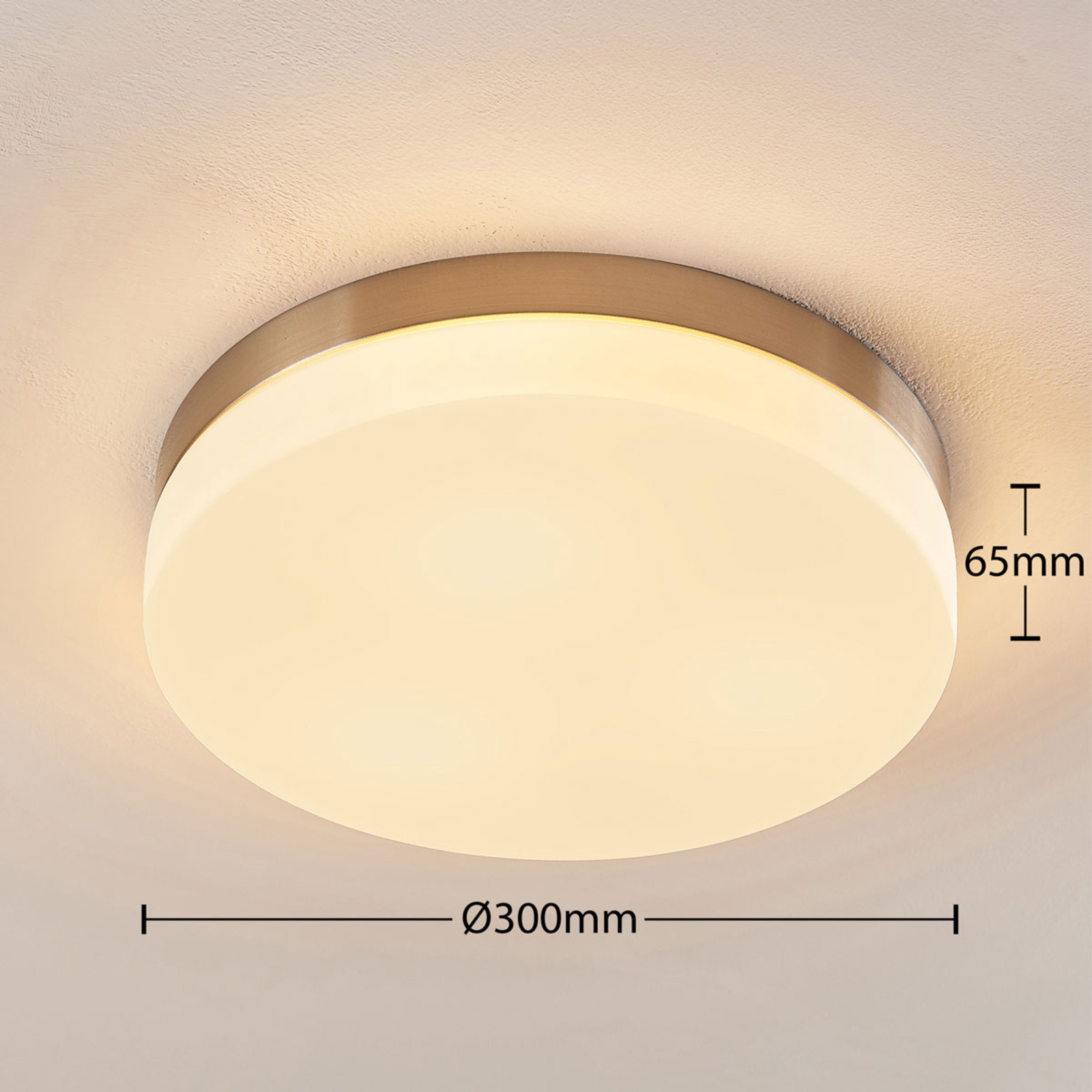 "Amilia" vonios kambario lubinis šviestuvas su stikliniu gaubtu, Ø 30 cm