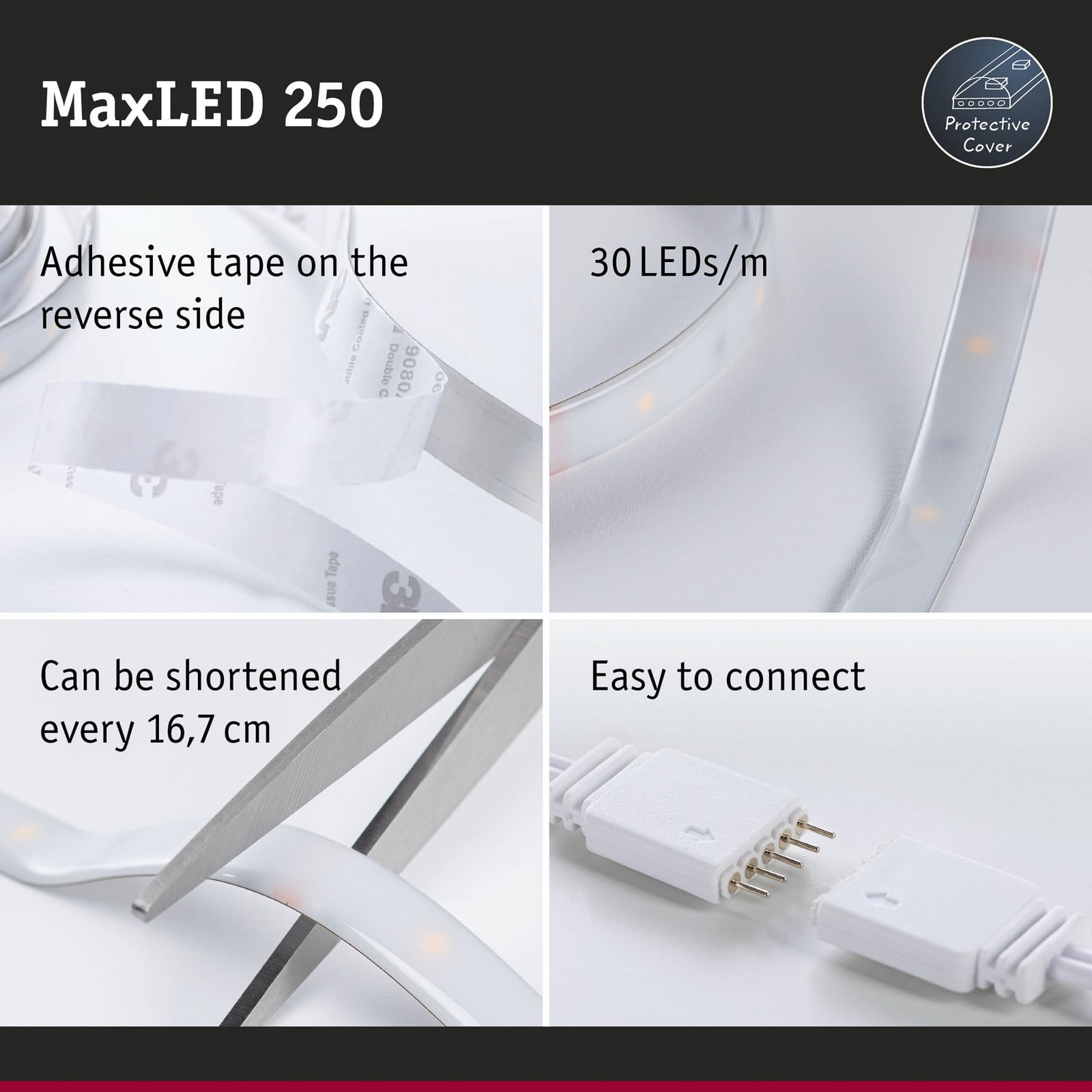 Paulmann MaxLED 250 Fita IP44 luz do dia 1m