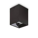 Ideal Lux downlight Nitro Square, svart, høyde 12 cm