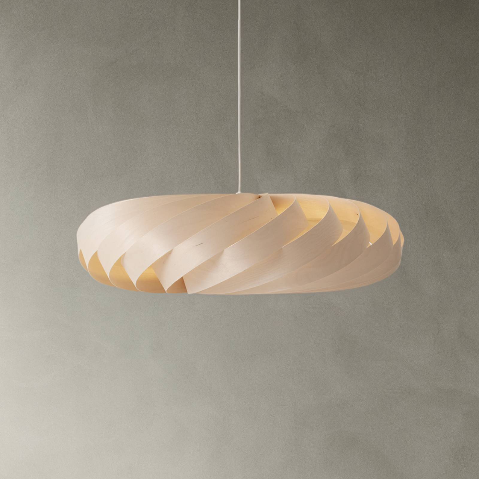 Lampa wisząca Tom Rossau TR5, Ø 100 cm, naturalny kolor, drewno brzozowe