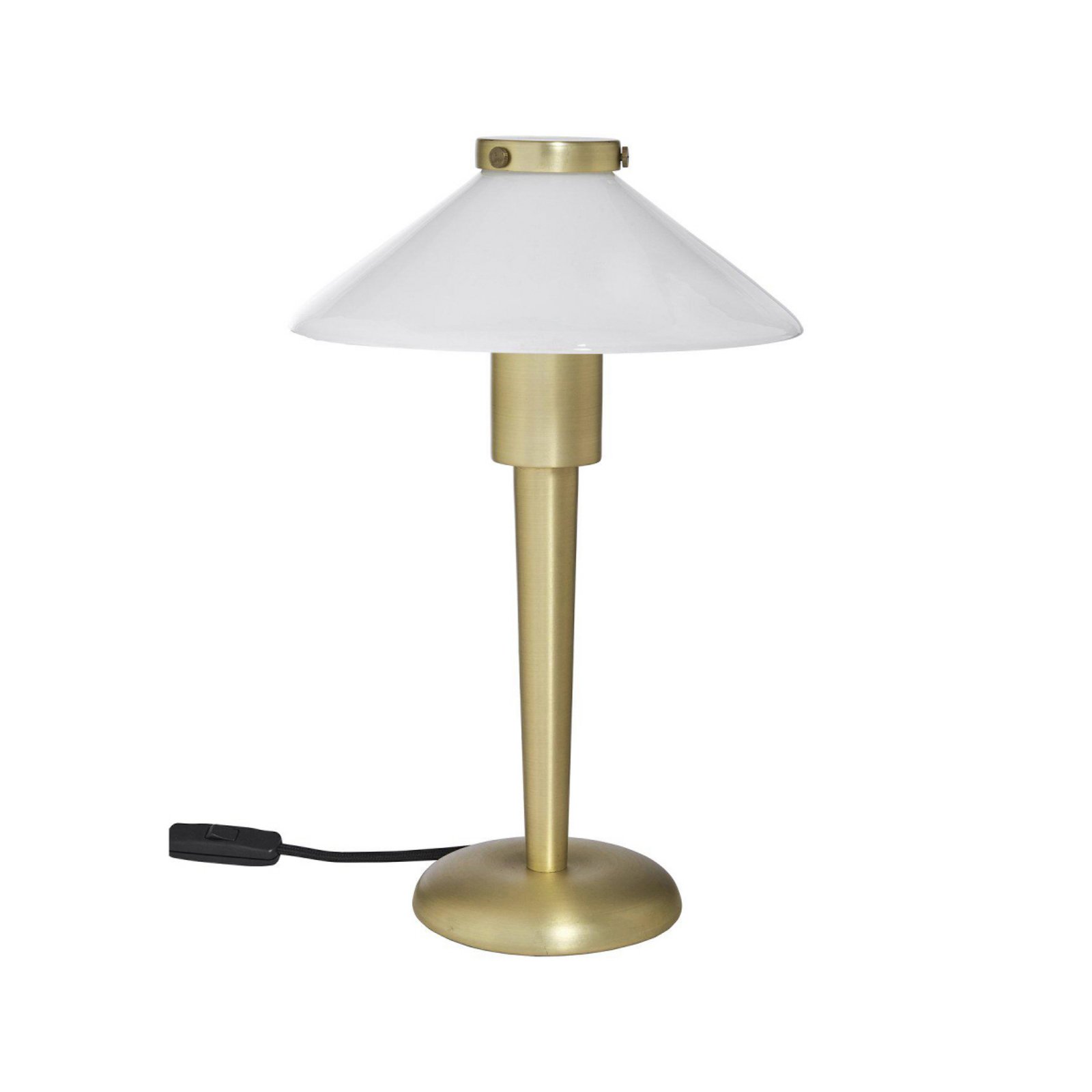 PR Home August table lamp, brass-coloured/opal, 34 cm, metal