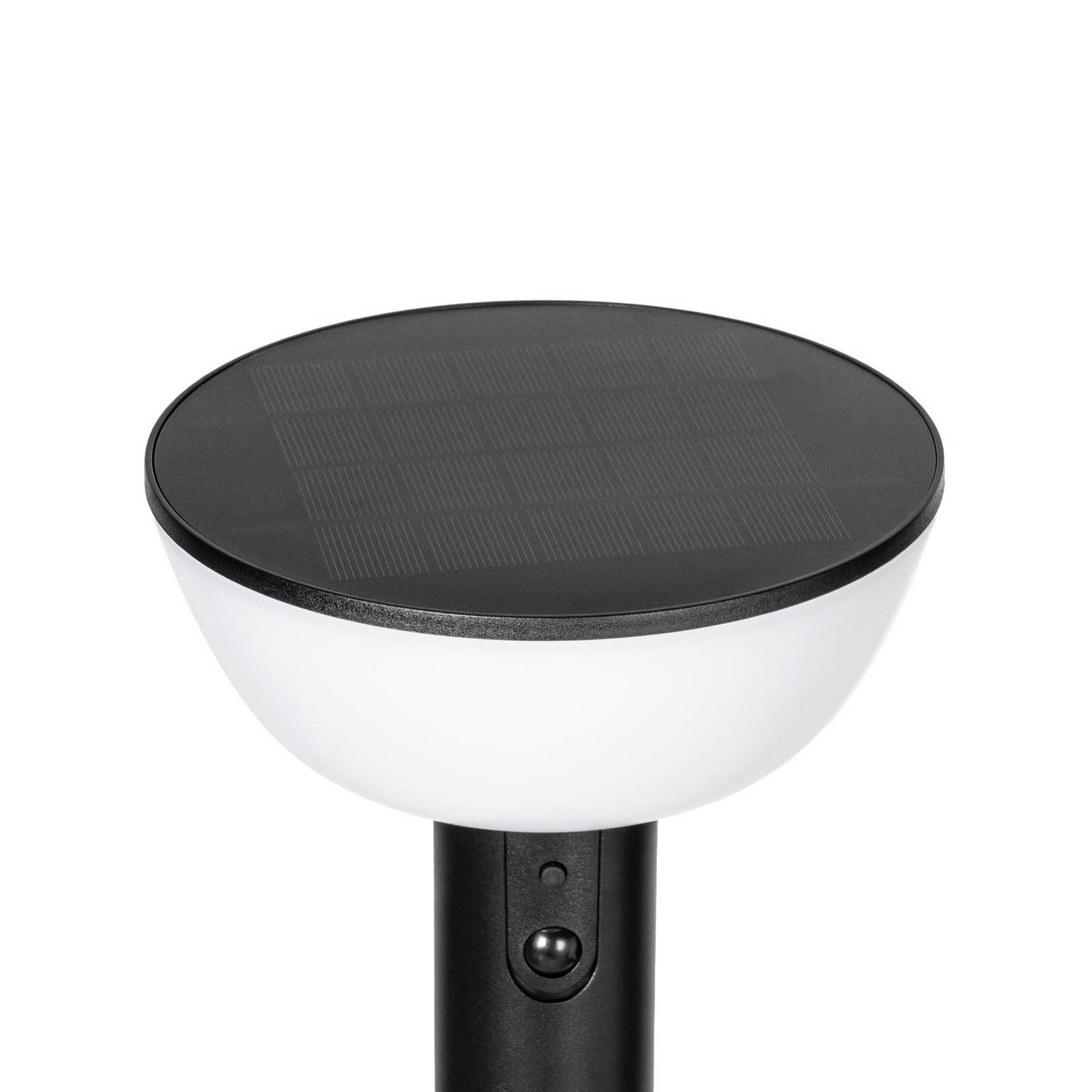 Lampa ogrodowa LED z zasilaniem słonecznym Lindby Obintu, czarna, 63 cm, z