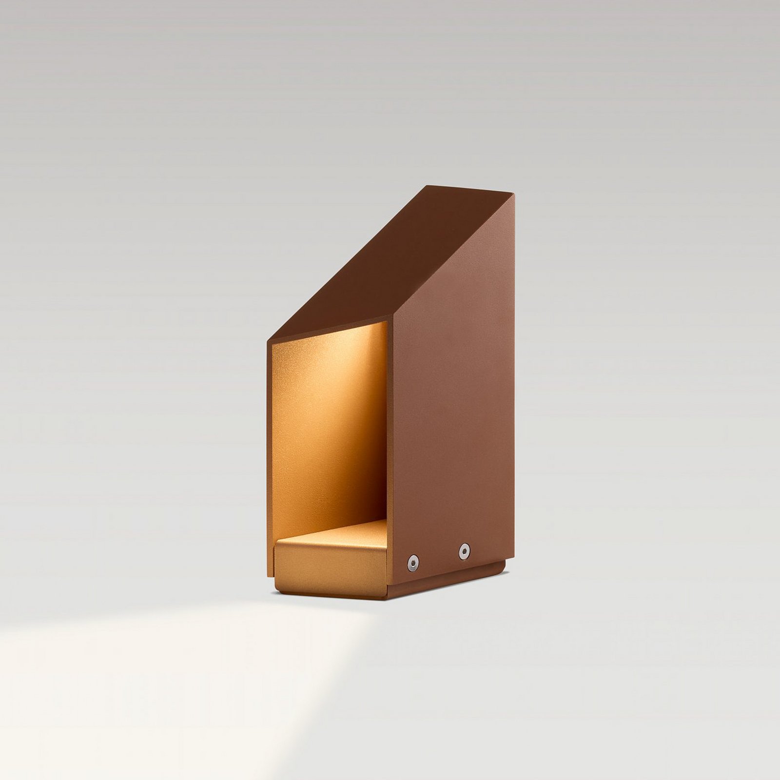 Candeeiro pilar LED MARSET Domus Altura 26 cm, alumínio castanho-ferrugem